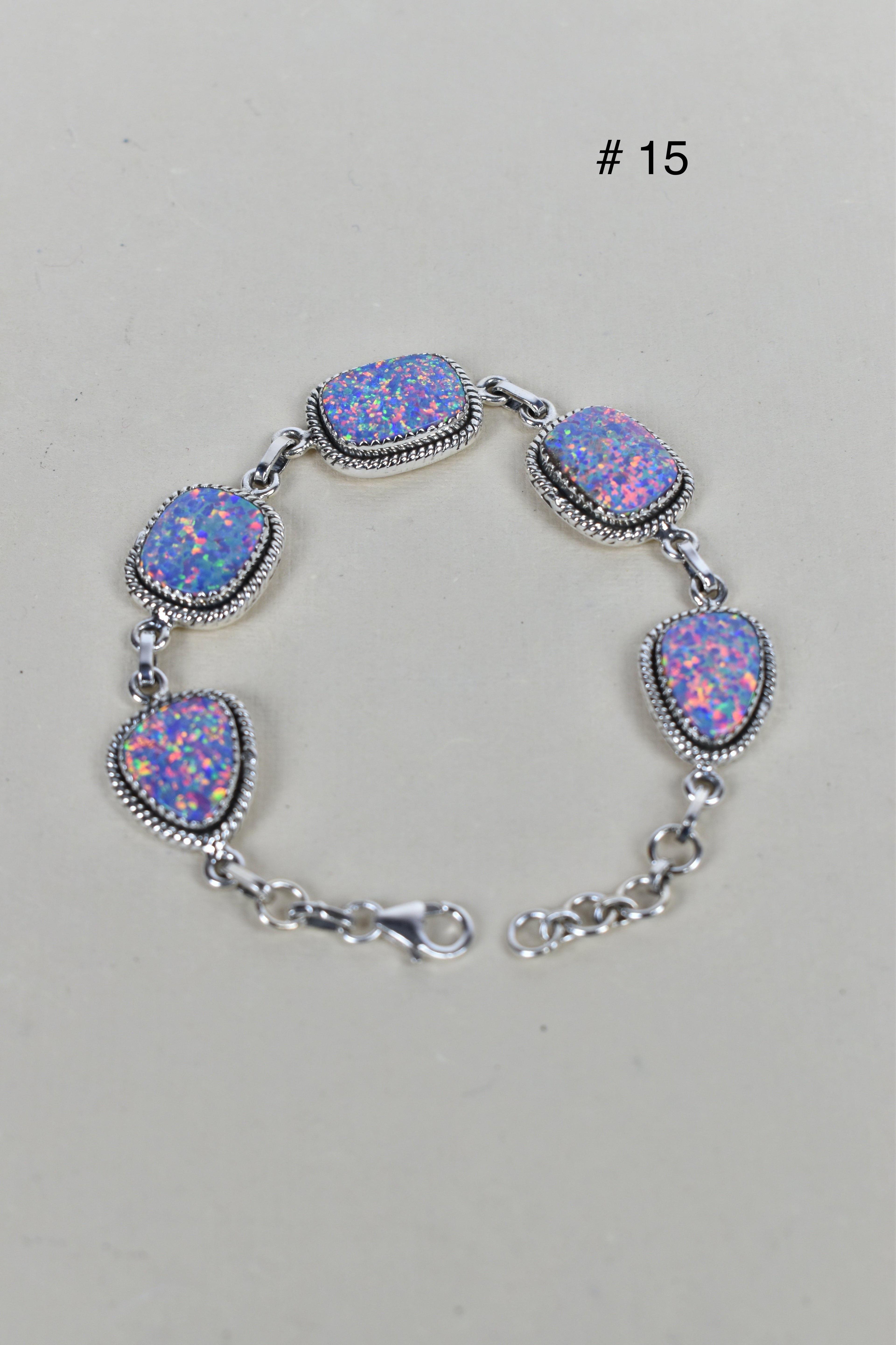 ONE OF A KIND STERLING SILVER 5 STONE BRACELET-Gemstone Bracelets-Krush Kandy, Women's Online Fashion Boutique Located in Phoenix, Arizona (Scottsdale Area)