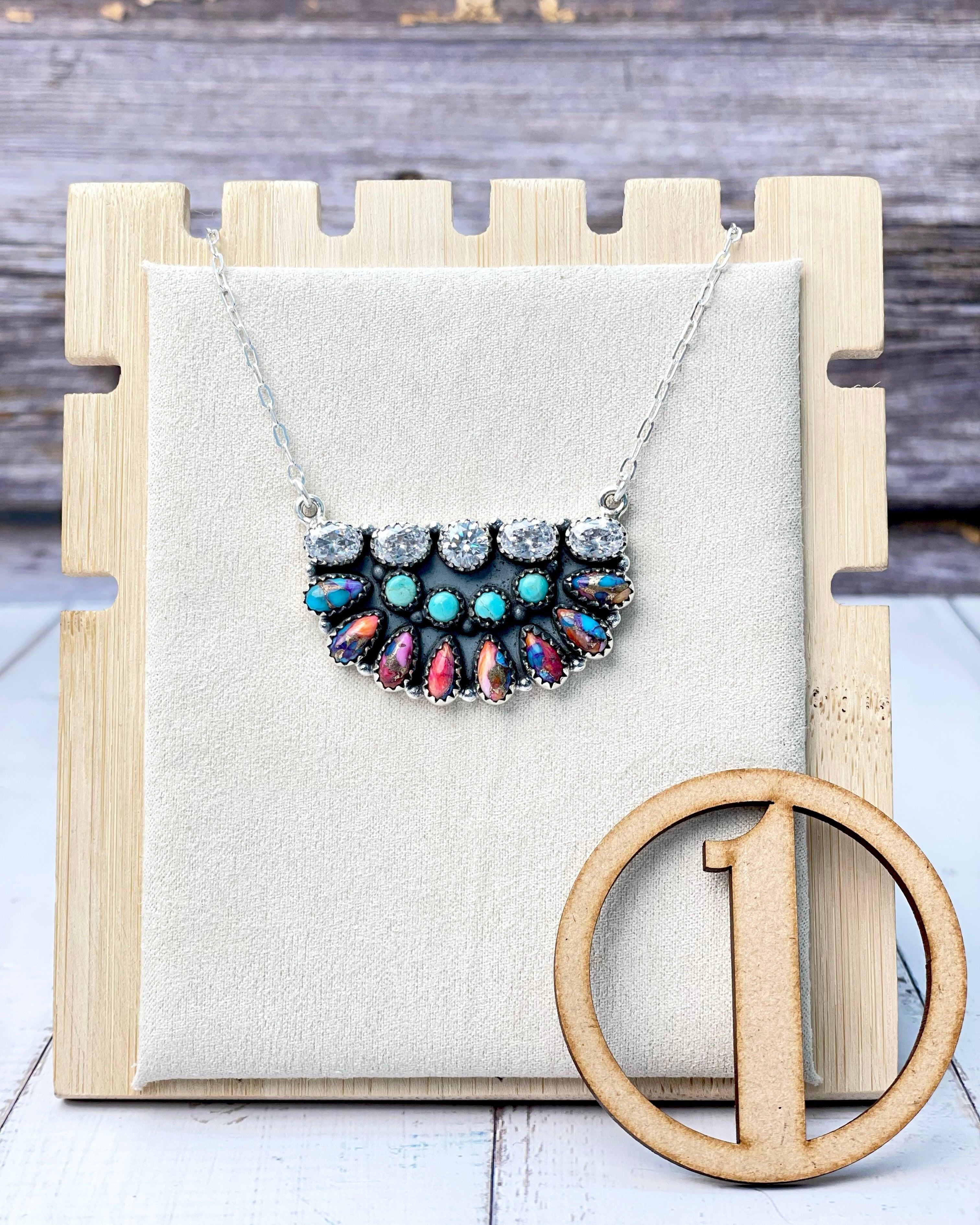 Mega Half Cluster Necklace-Necklaces-Krush Kandy, Women's Online Fashion Boutique Located in Phoenix, Arizona (Scottsdale Area)