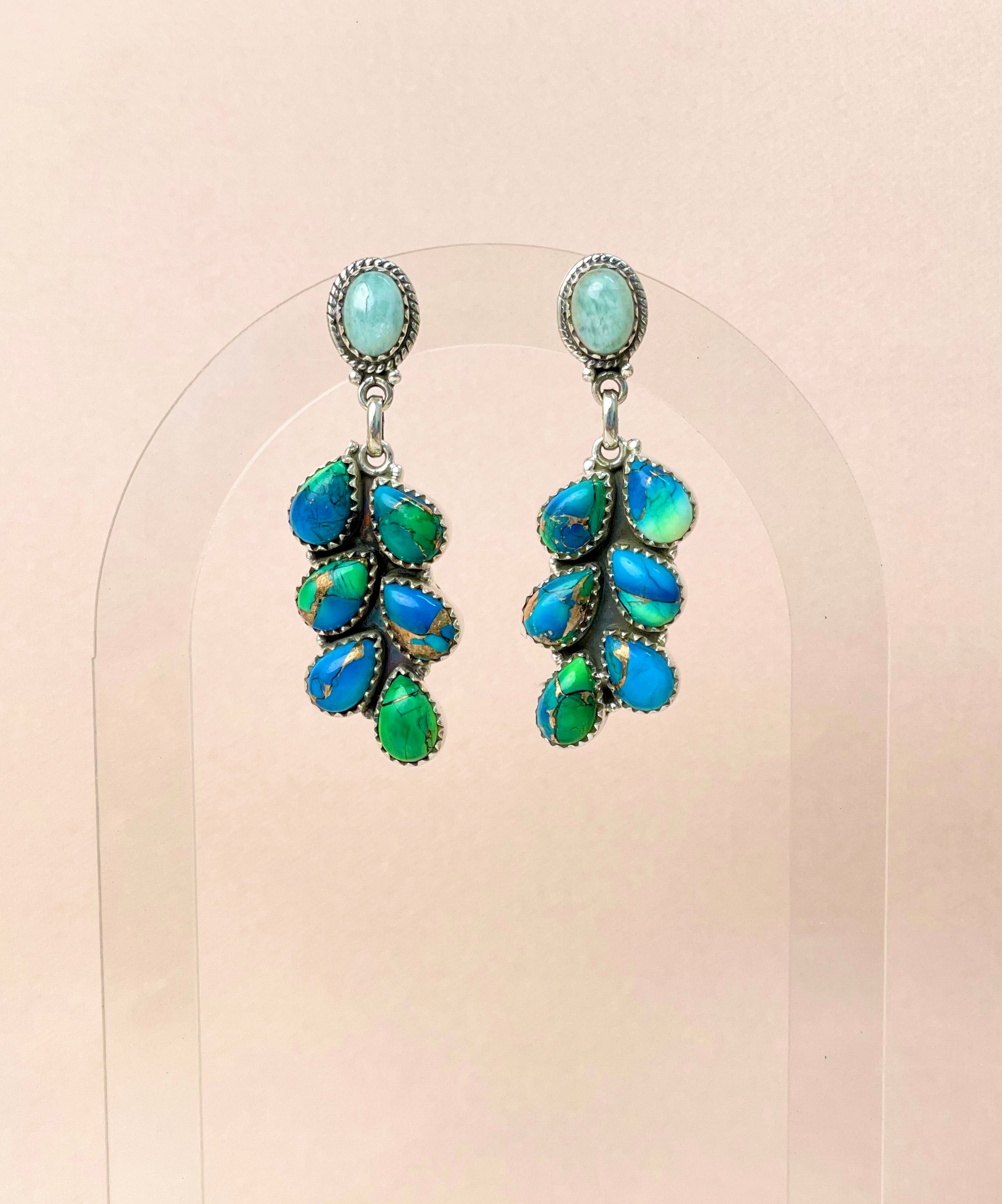 Prairie Petals Western Peacock Bloom Earrings-Earrings-Krush Kandy, Women's Online Fashion Boutique Located in Phoenix, Arizona (Scottsdale Area)