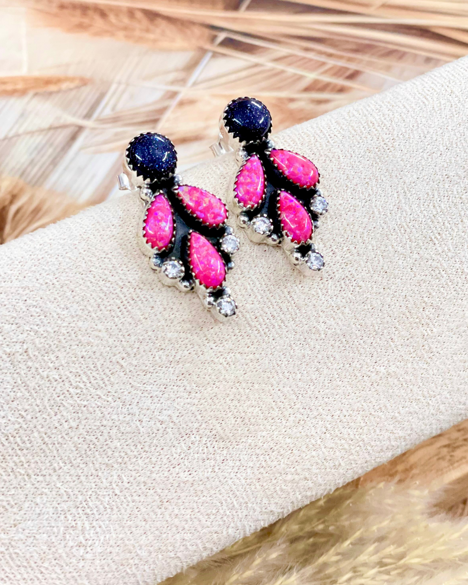 Blushing Horizon Multi Stone Earrings-Stud Earrings-Krush Kandy, Women's Online Fashion Boutique Located in Phoenix, Arizona (Scottsdale Area)