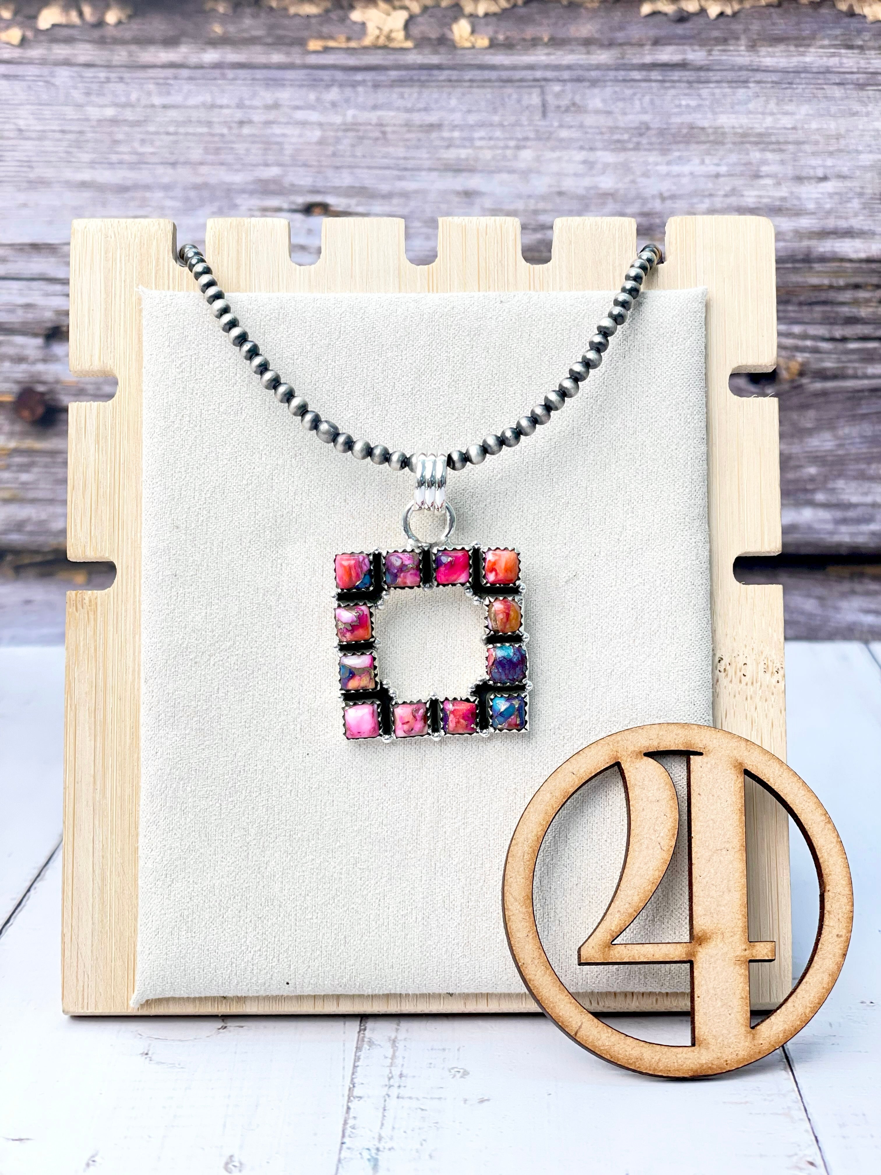 Square Dance Desert Pearl Stone Necklaces-Necklaces-Krush Kandy, Women's Online Fashion Boutique Located in Phoenix, Arizona (Scottsdale Area)