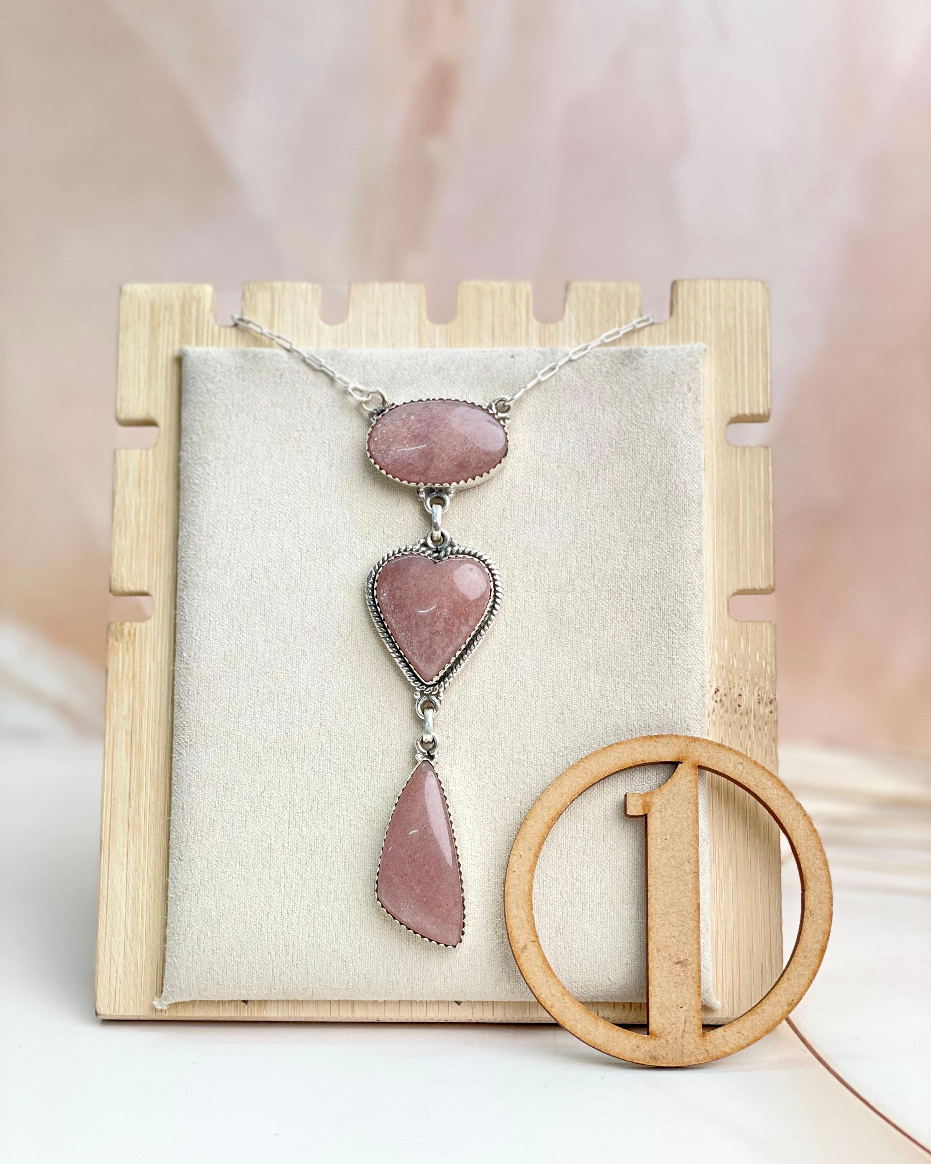 Sunstone 3 stone Necklace sno 34-Necklaces-Krush Kandy, Women's Online Fashion Boutique Located in Phoenix, Arizona (Scottsdale Area)