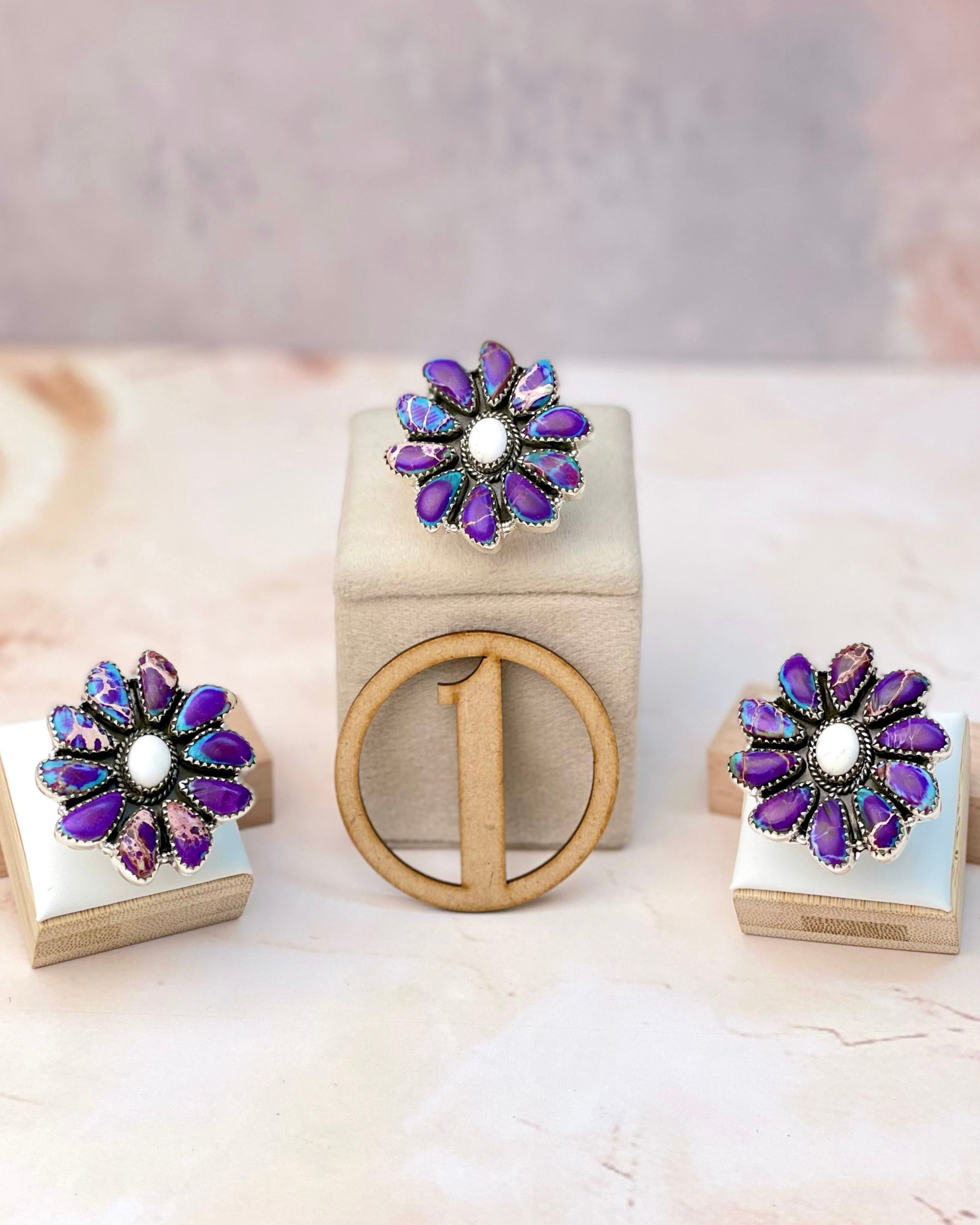 Fiery Jasper Blossom Rings-Rings-Krush Kandy, Women's Online Fashion Boutique Located in Phoenix, Arizona (Scottsdale Area)