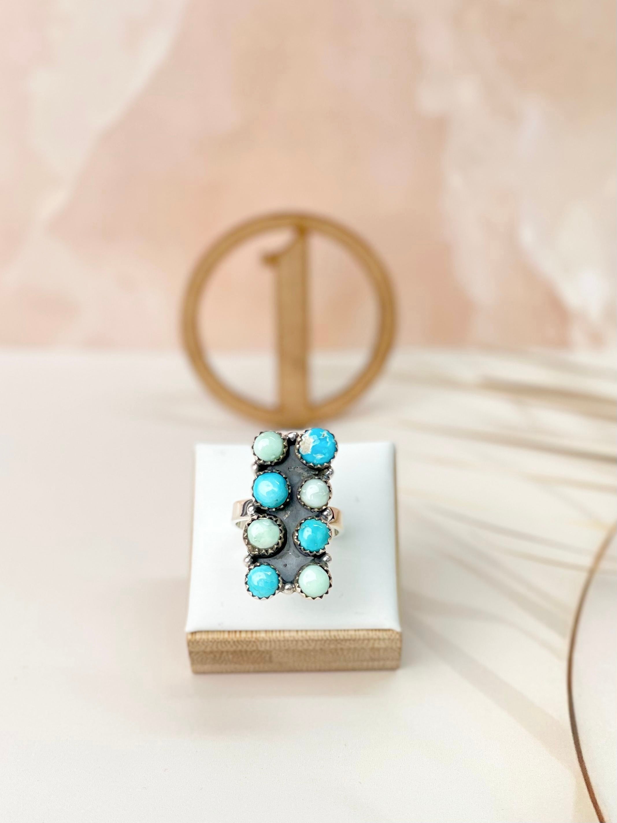 White Water Turquoise & Paloma Western Rings Bno. 12-Rings-Krush Kandy, Women's Online Fashion Boutique Located in Phoenix, Arizona (Scottsdale Area)