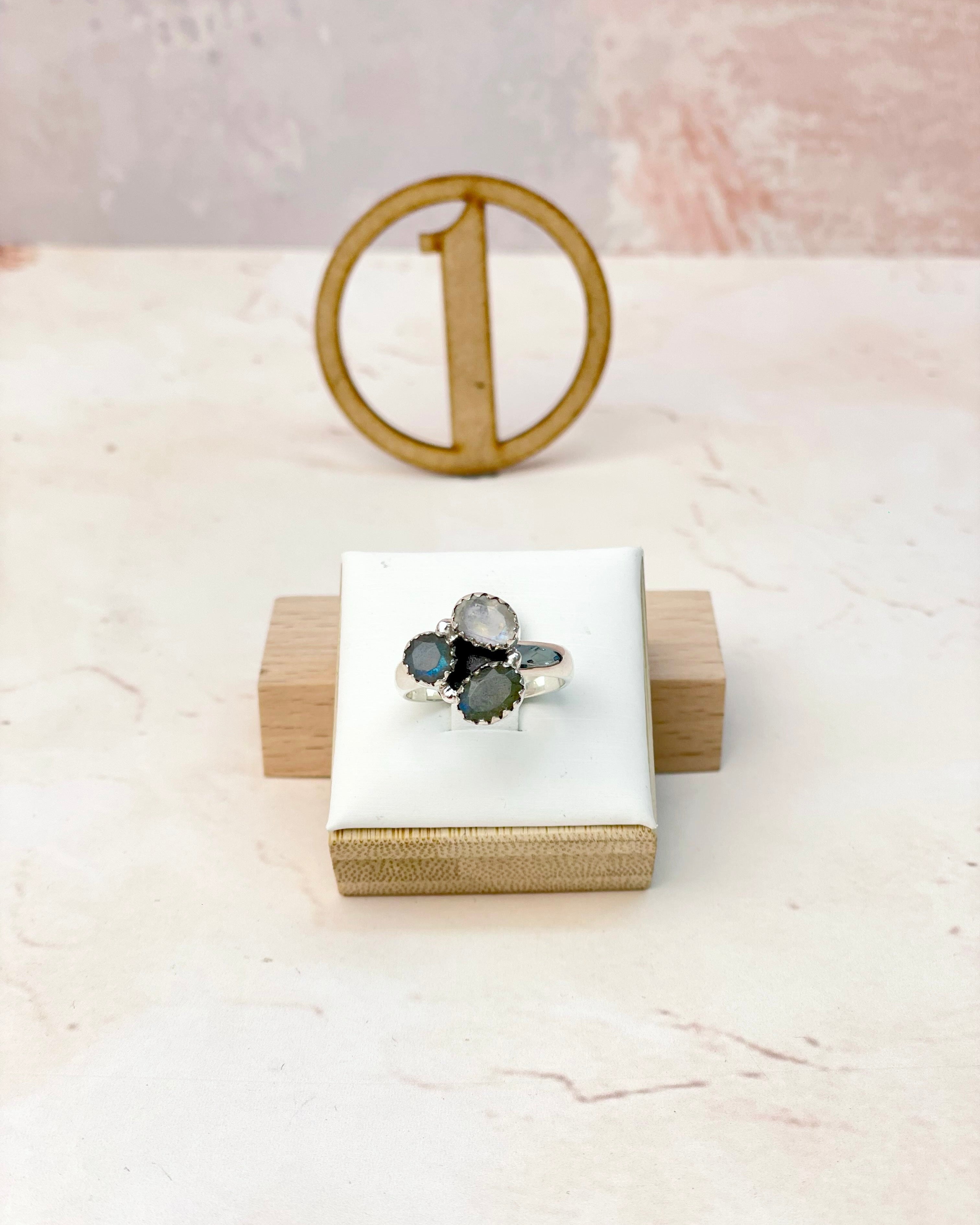 Dainty Labradorite and Moostone Rings-Rings-Krush Kandy, Women's Online Fashion Boutique Located in Phoenix, Arizona (Scottsdale Area)