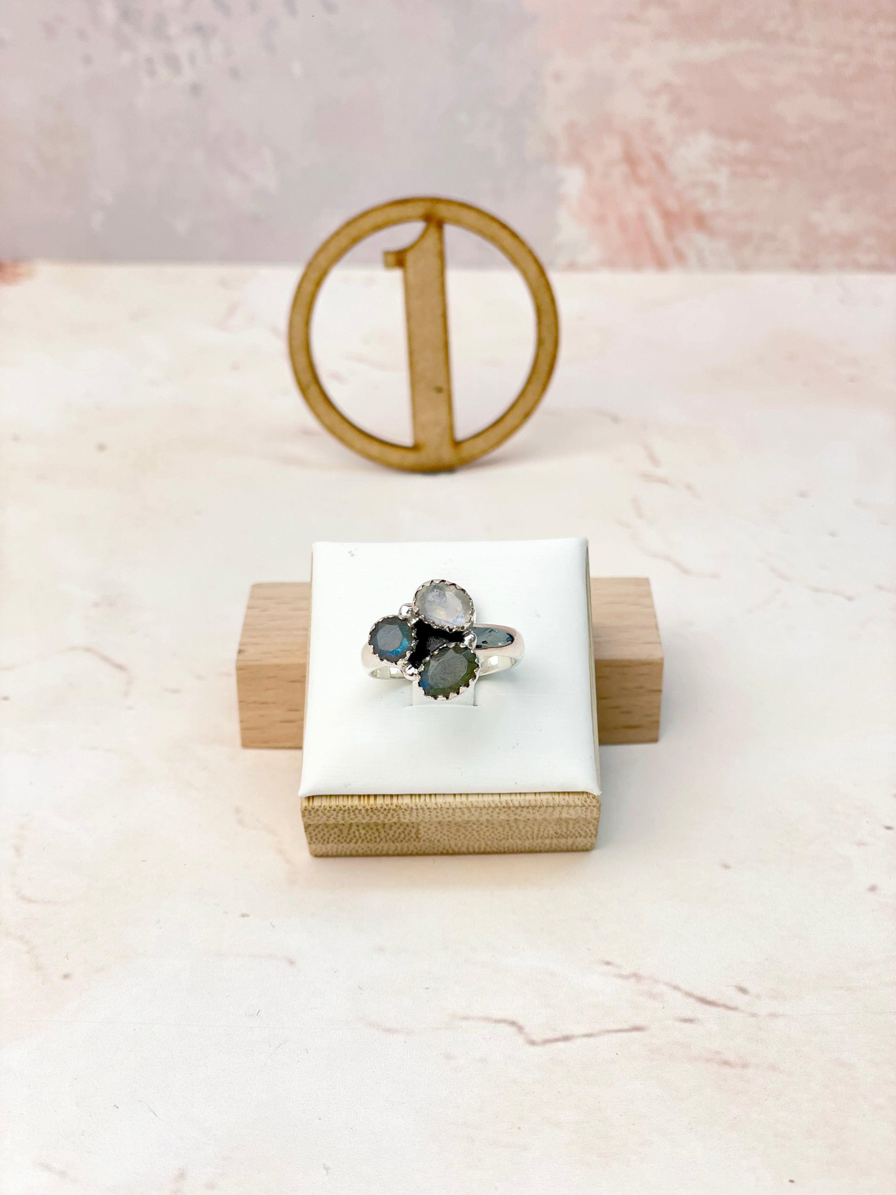 Dainty Labradorite and Moostone Rings-Rings-Krush Kandy, Women's Online Fashion Boutique Located in Phoenix, Arizona (Scottsdale Area)