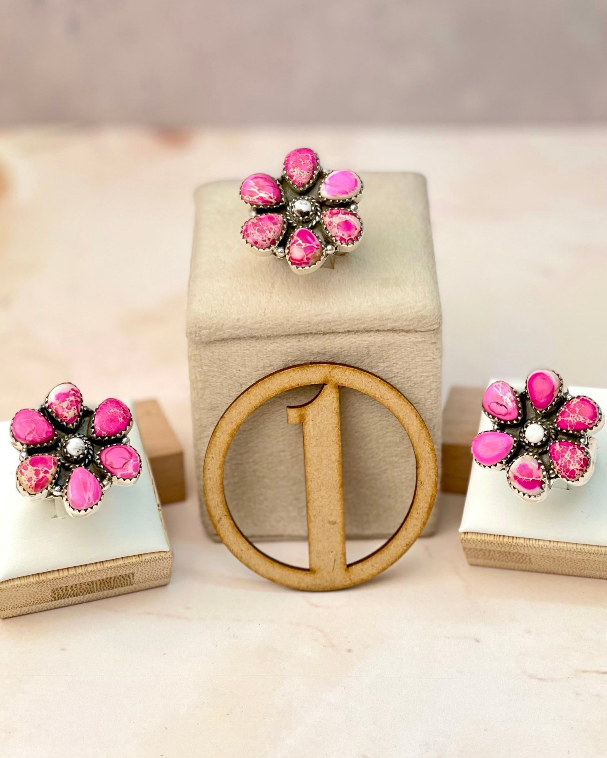Desert Jasper Mini Daisy Rings-Rings-Krush Kandy, Women's Online Fashion Boutique Located in Phoenix, Arizona (Scottsdale Area)