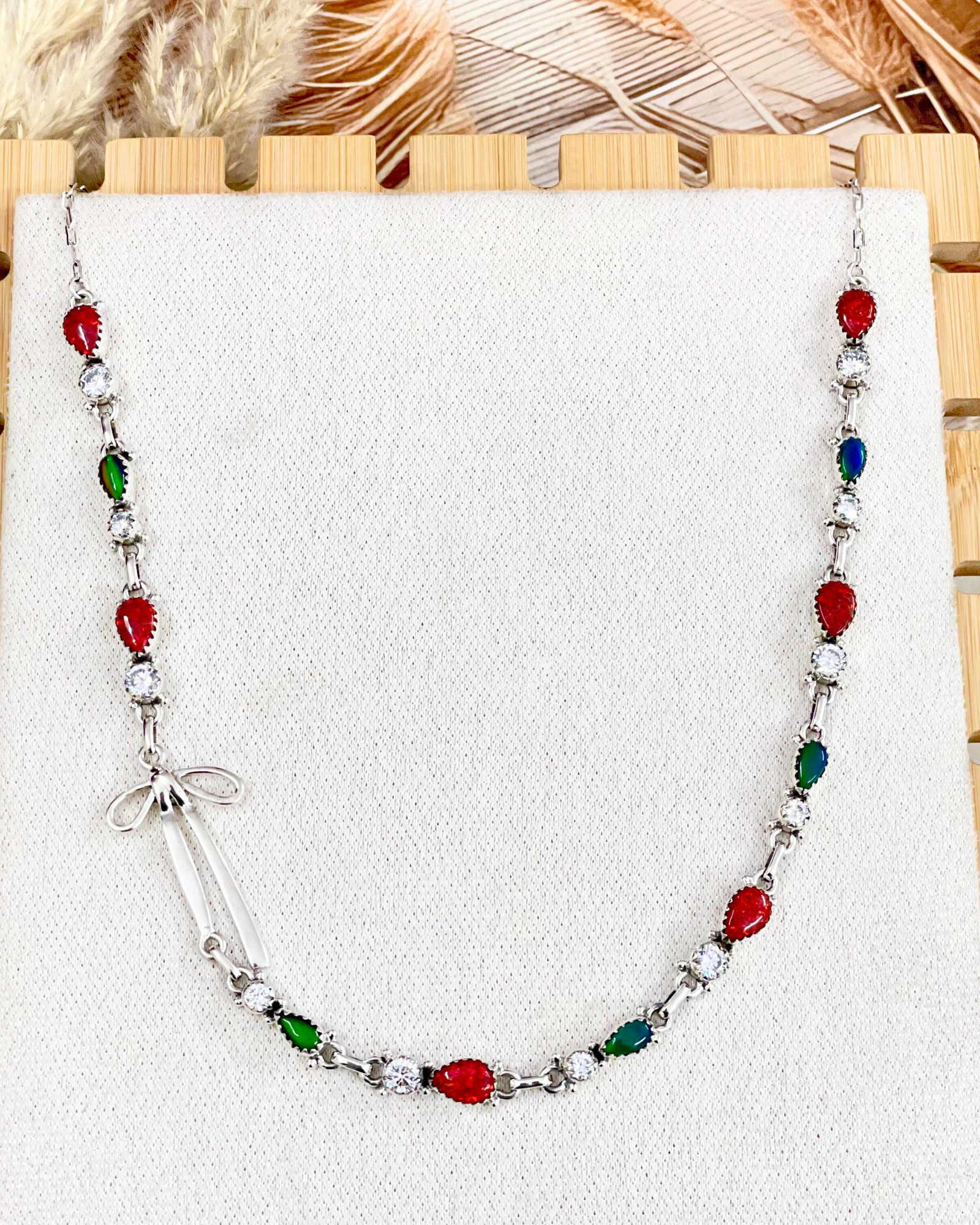 Northern Ember Bow Necklace-Necklaces-Krush Kandy, Women's Online Fashion Boutique Located in Phoenix, Arizona (Scottsdale Area)