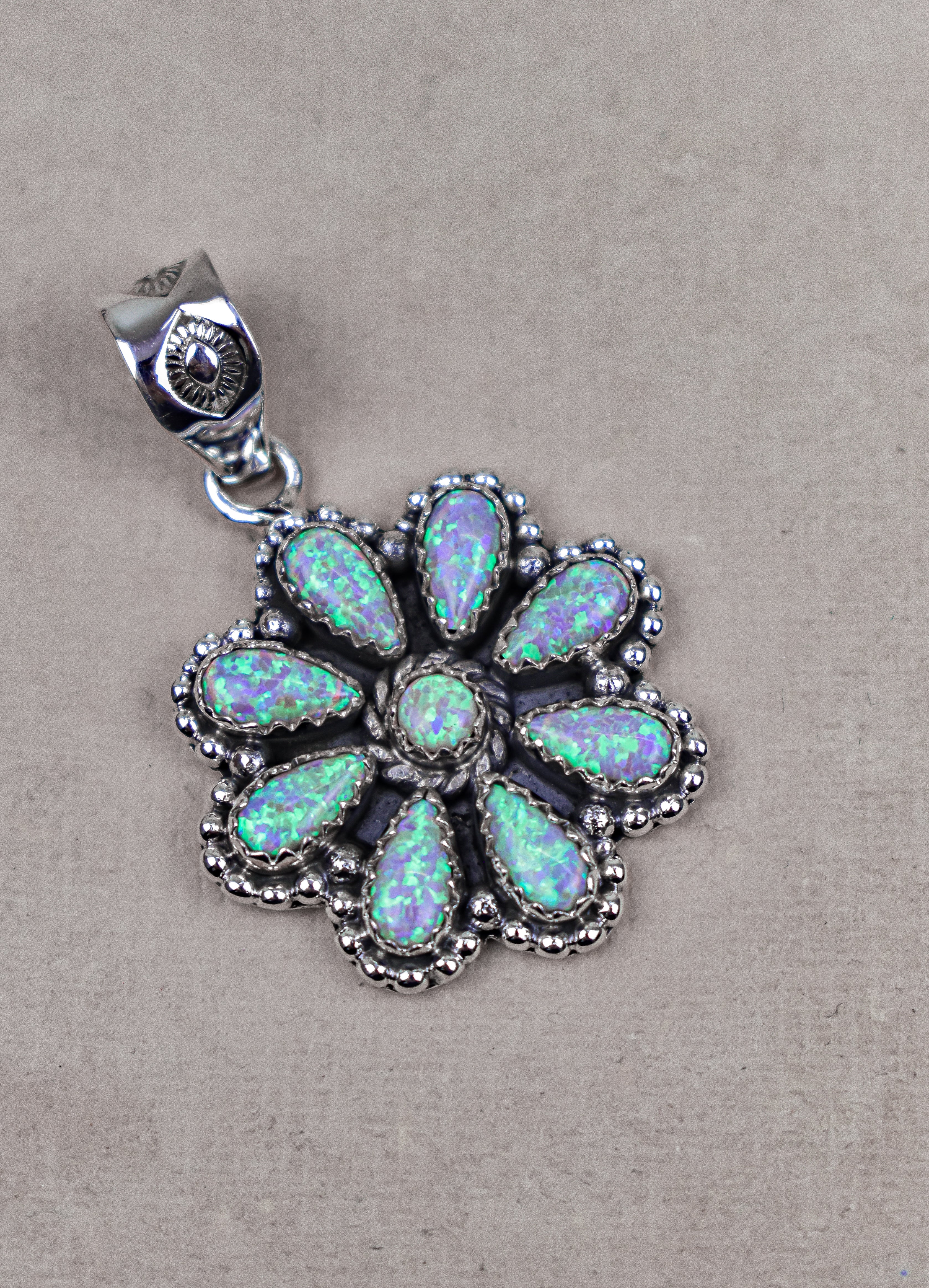 Silver Blossom Gem Pendant-Pendant Necklaces-Krush Kandy, Women's Online Fashion Boutique Located in Phoenix, Arizona (Scottsdale Area)