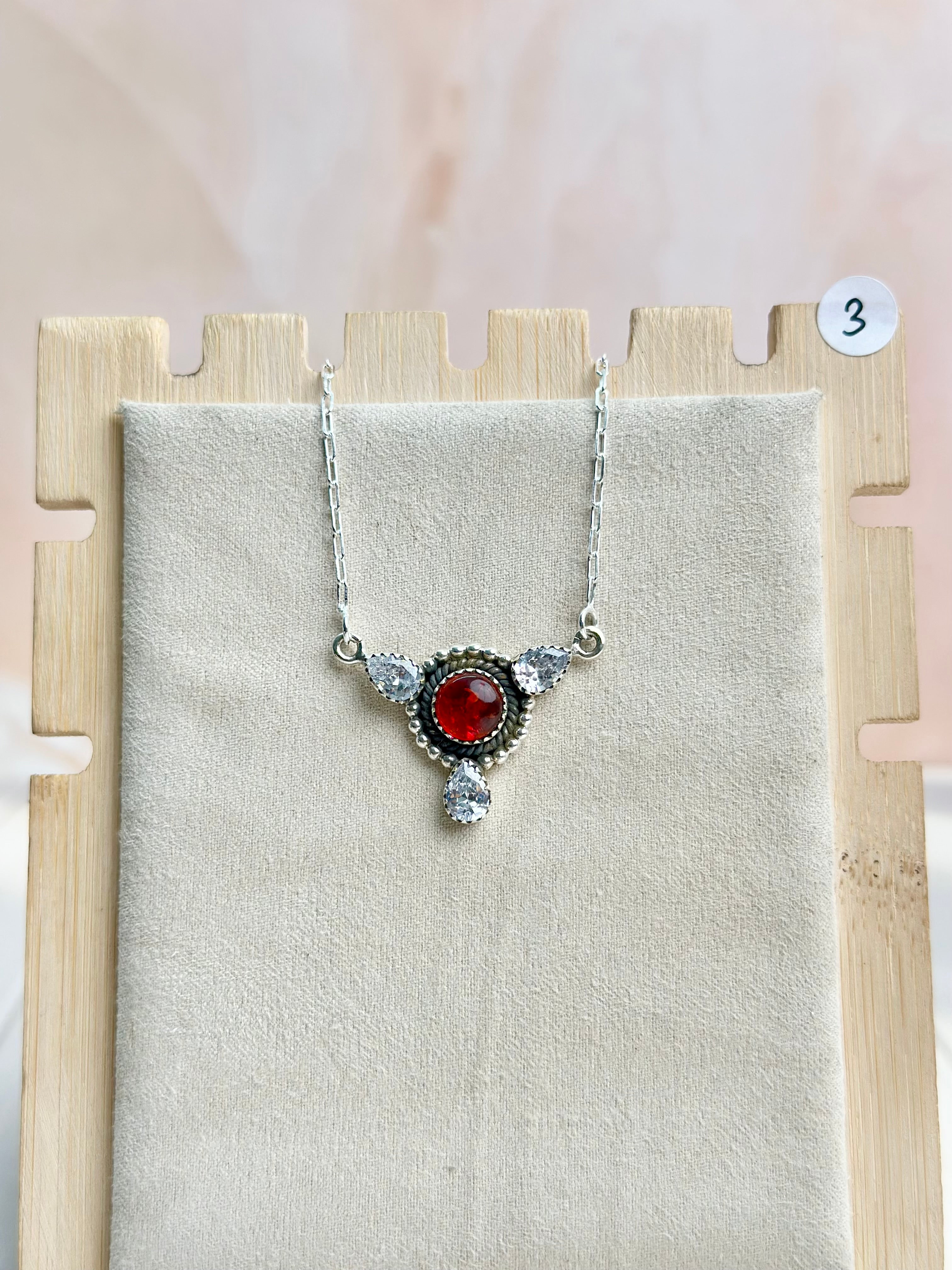 Amber, Turquoise & Crystal Dainty Necklace-Necklaces-Krush Kandy, Women's Online Fashion Boutique Located in Phoenix, Arizona (Scottsdale Area)