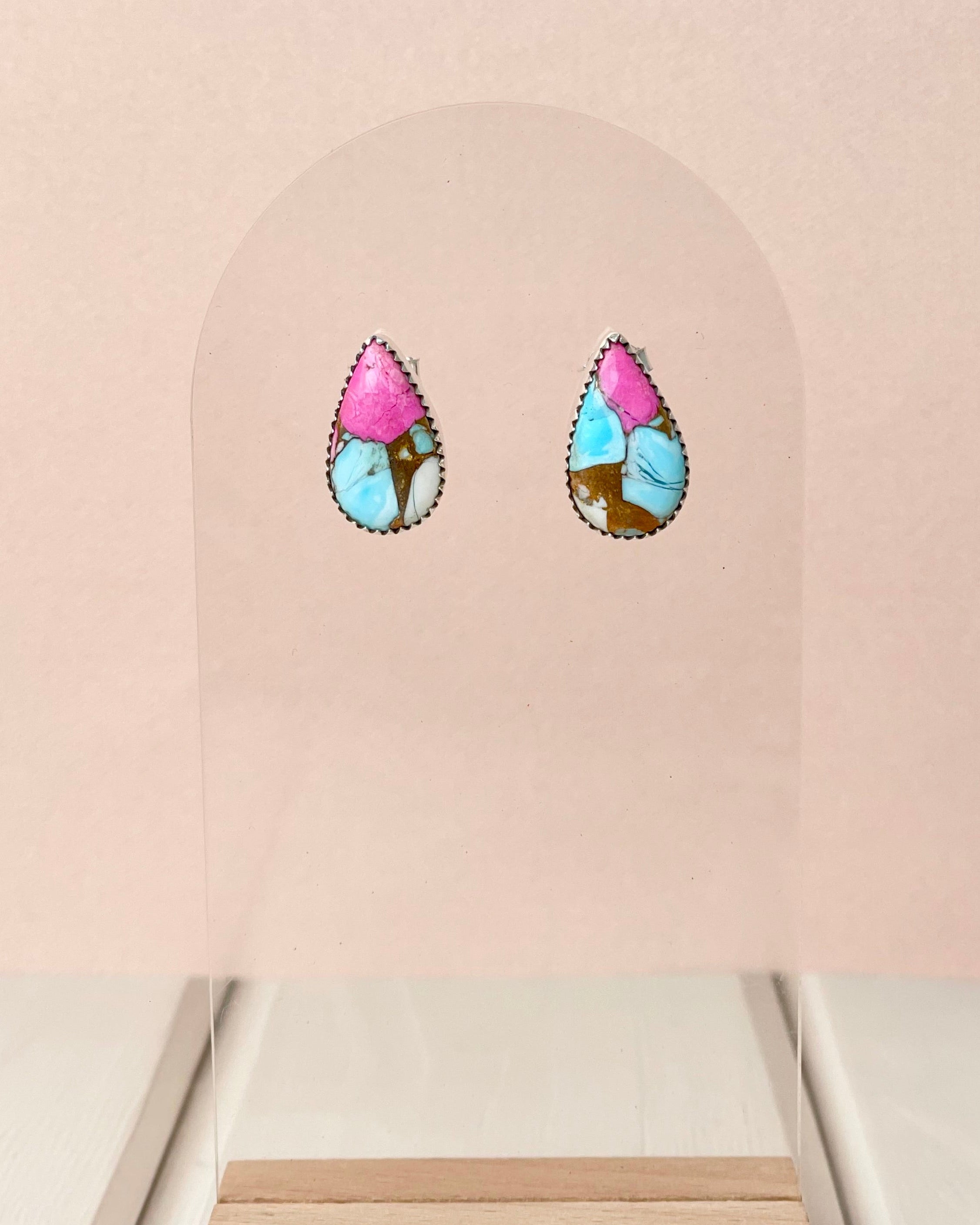 Cotton Candy Slab Studs Bno. 27-Earrings-Krush Kandy, Women's Online Fashion Boutique Located in Phoenix, Arizona (Scottsdale Area)