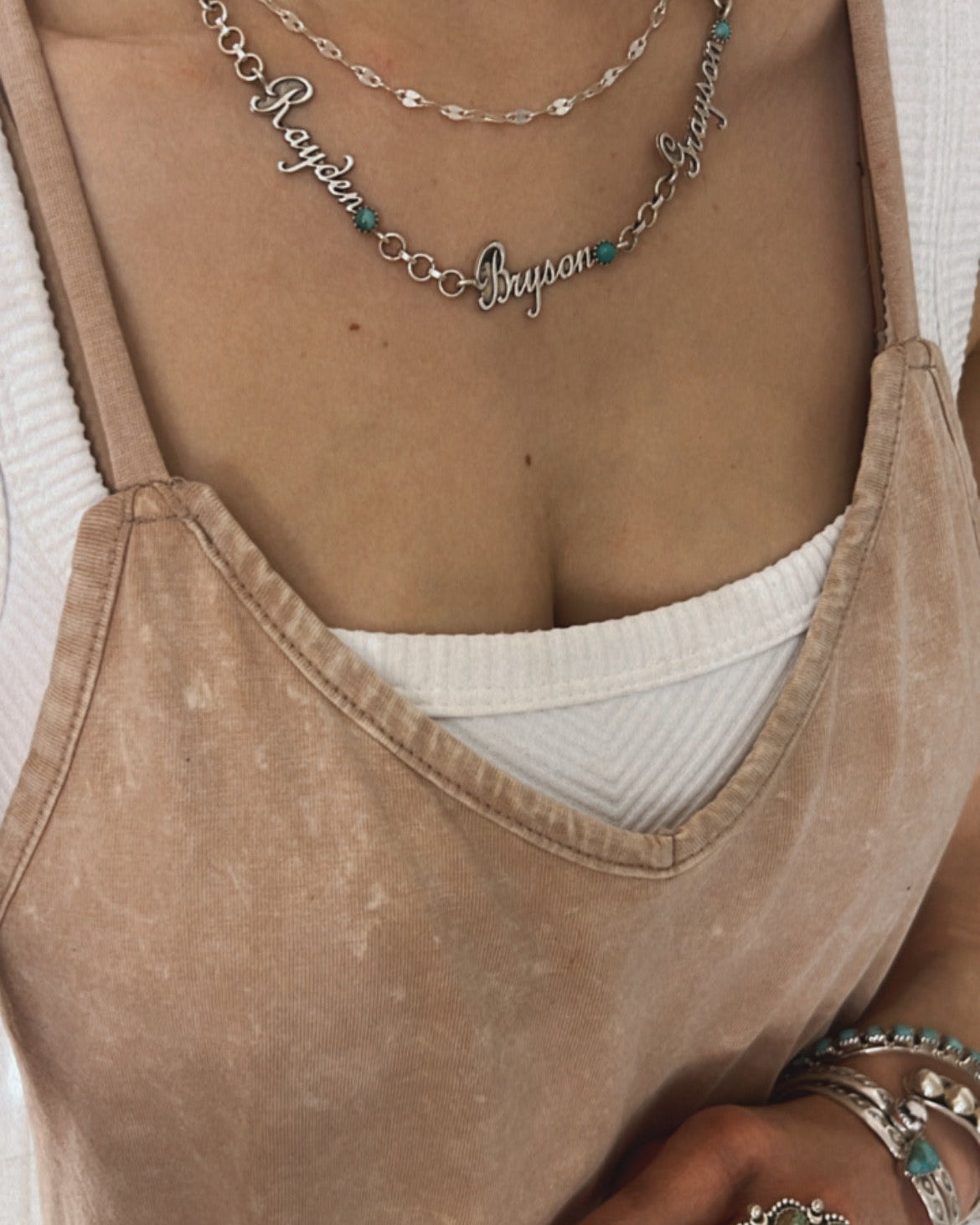 PREORDER - Keepsake Sterling Silver Stone Name Necklace-Chain Necklaces-Krush Kandy, Women's Online Fashion Boutique Located in Phoenix, Arizona (Scottsdale Area)