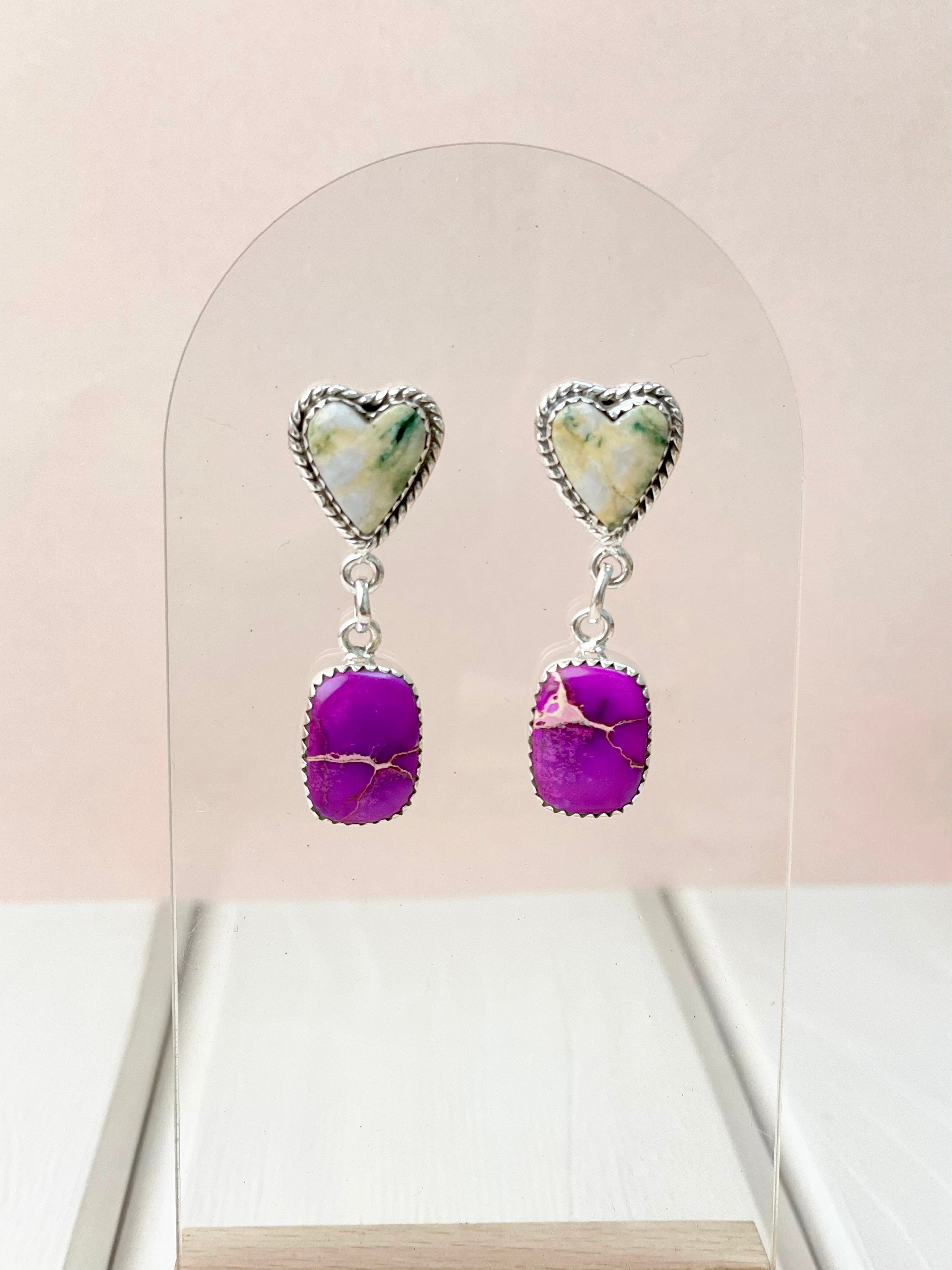 One of a Kind Desert Jasper Slab Earrings-Earrings-Krush Kandy, Women's Online Fashion Boutique Located in Phoenix, Arizona (Scottsdale Area)