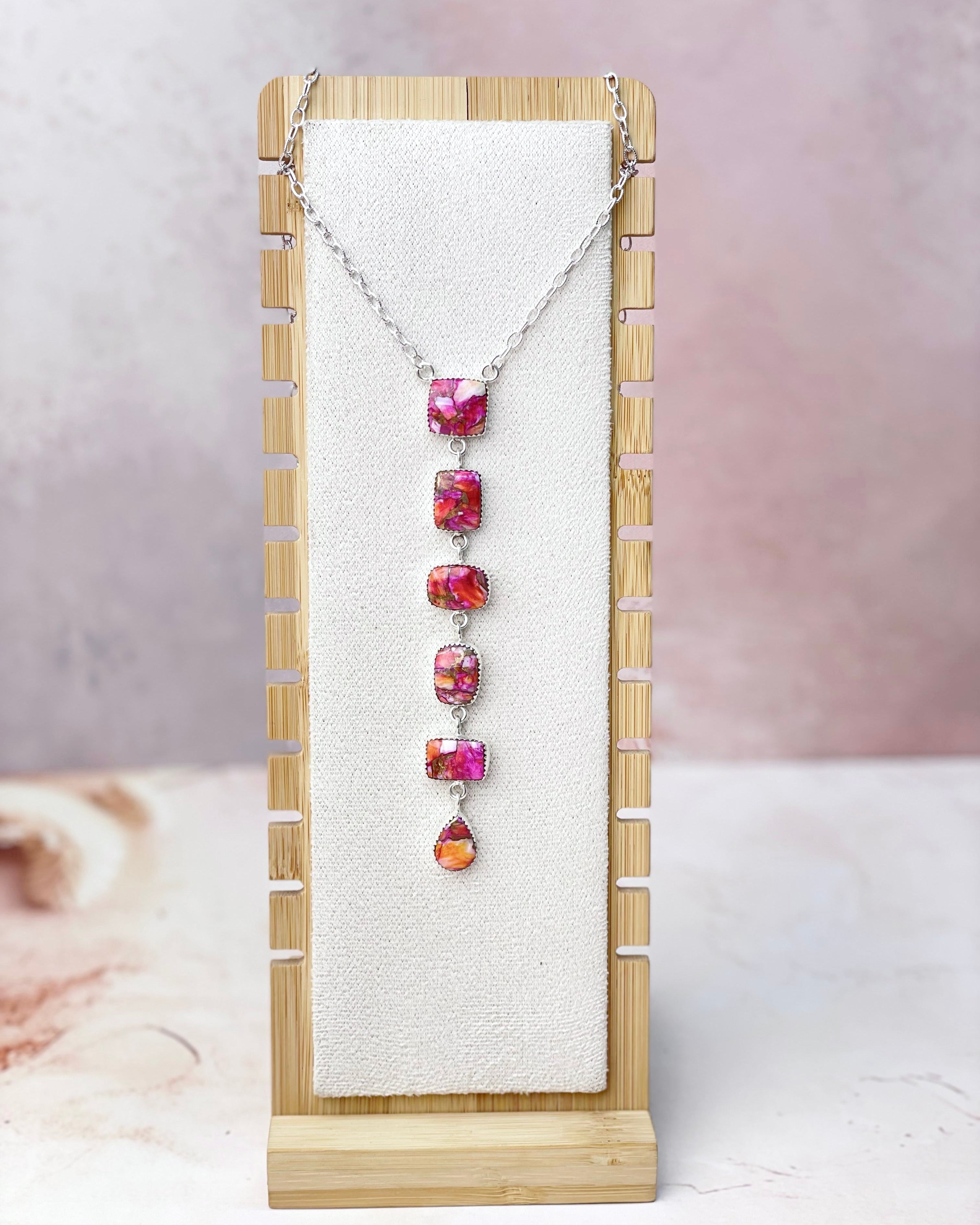 Star Burst Slab Stone Long Lariat Necklace-Necklaces-Krush Kandy, Women's Online Fashion Boutique Located in Phoenix, Arizona (Scottsdale Area)