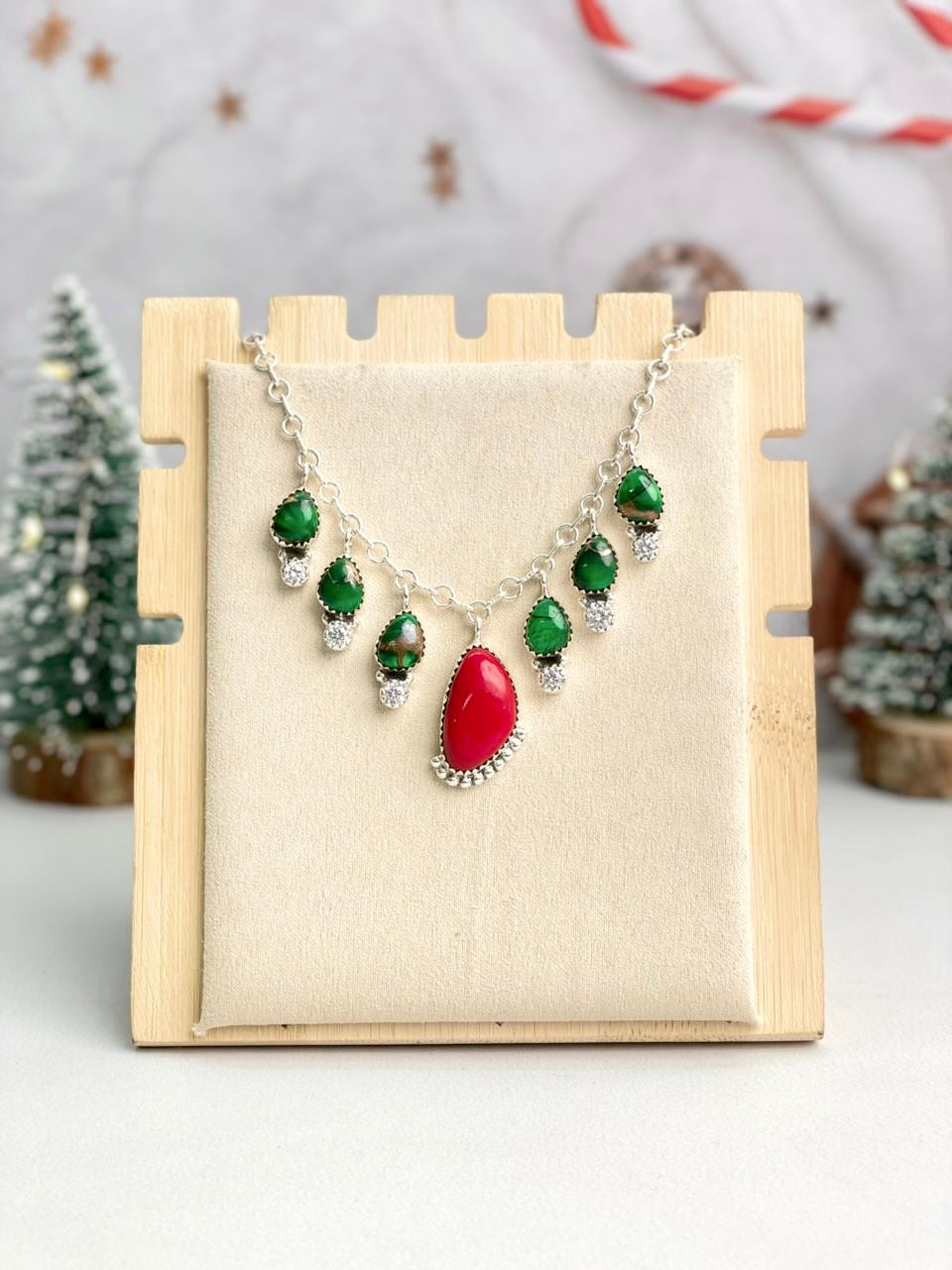 Christmas Charm Slab Necklace-Necklaces-Krush Kandy, Women's Online Fashion Boutique Located in Phoenix, Arizona (Scottsdale Area)