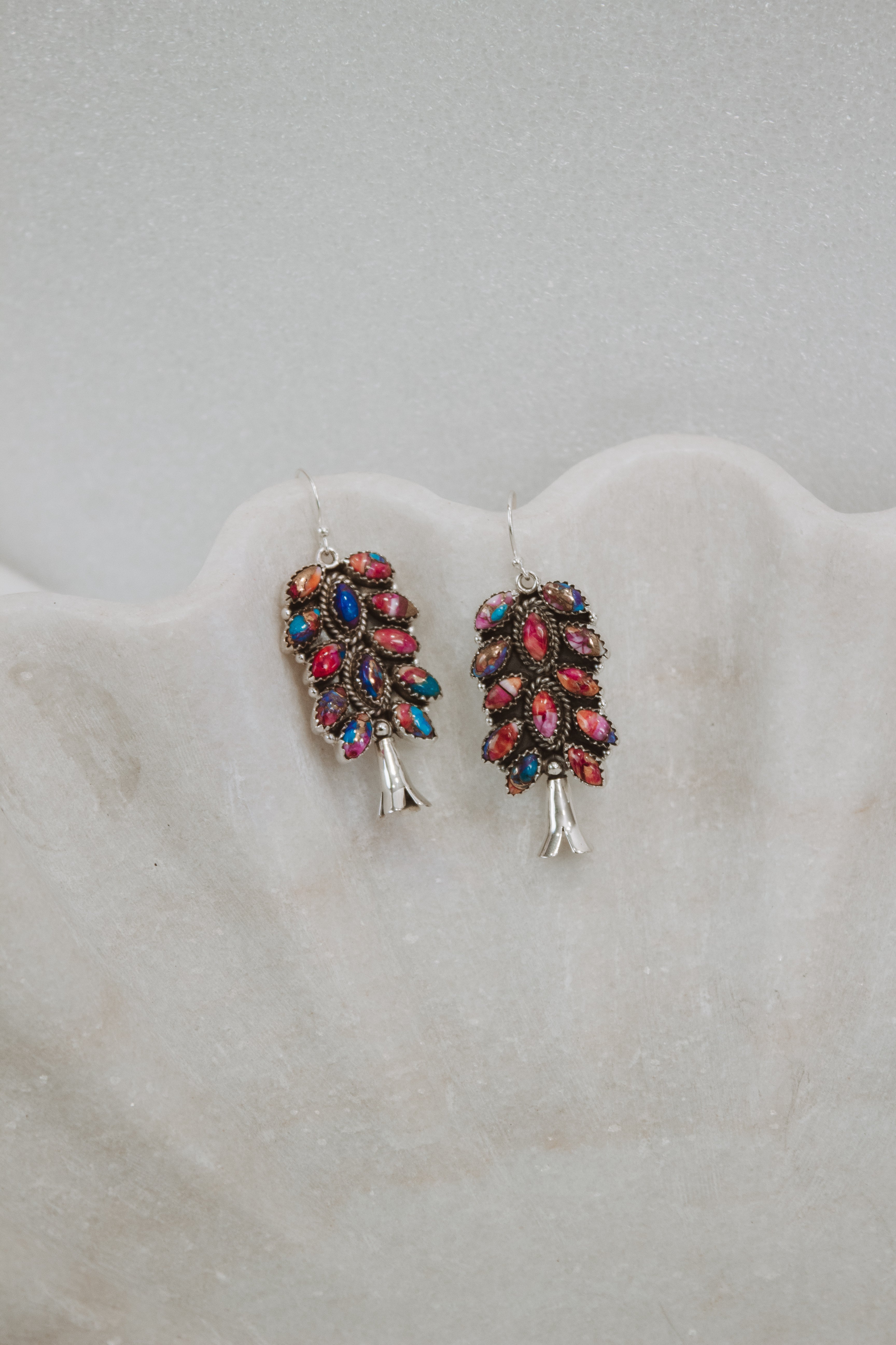 Squash Blossom Stone Cluster Earrings | Krush Exclusive-Drop Earrings-Krush Kandy, Women's Online Fashion Boutique Located in Phoenix, Arizona (Scottsdale Area)