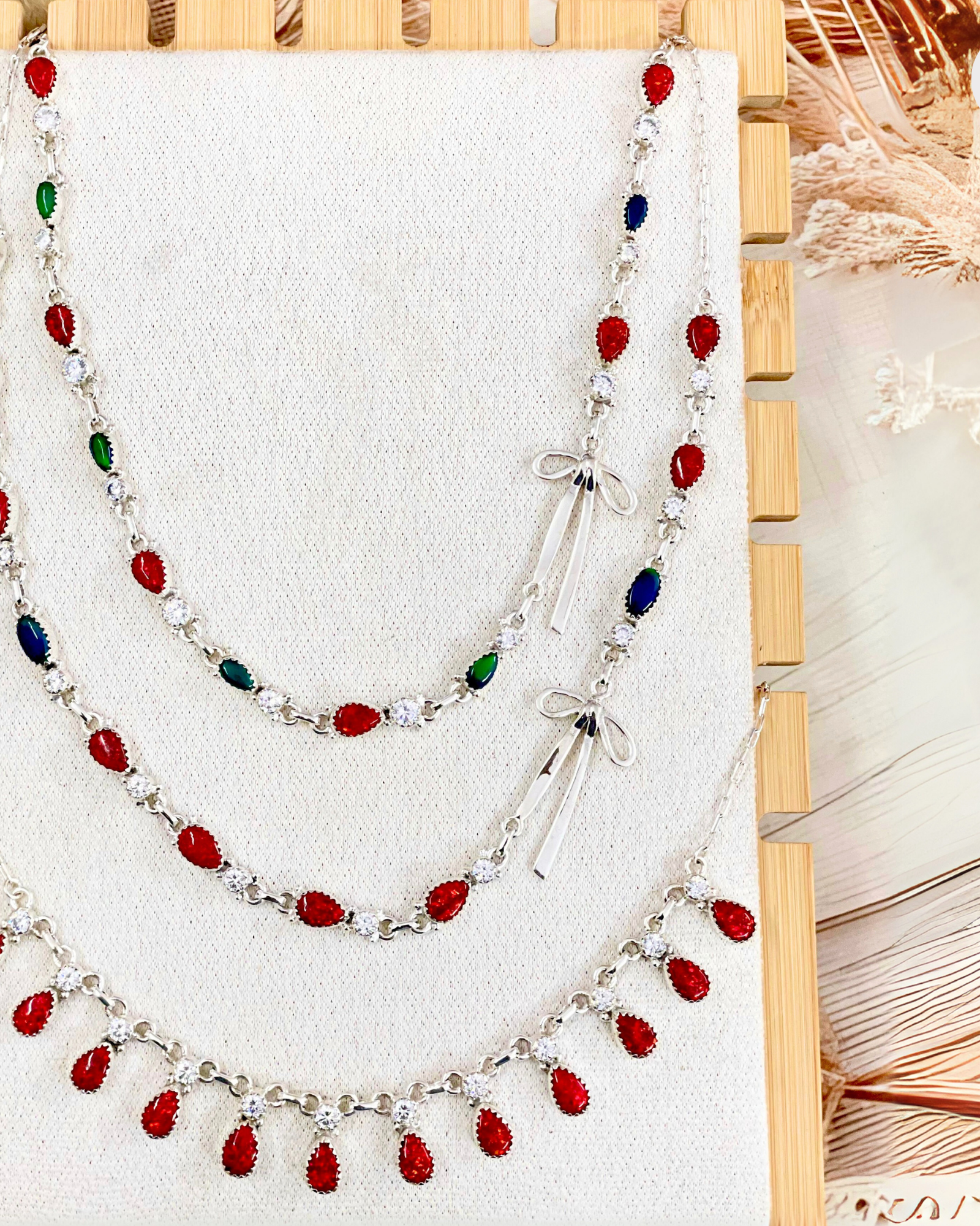 One Of A Kind Northern Ember Bow Necklaces-Necklaces-Krush Kandy, Women's Online Fashion Boutique Located in Phoenix, Arizona (Scottsdale Area)