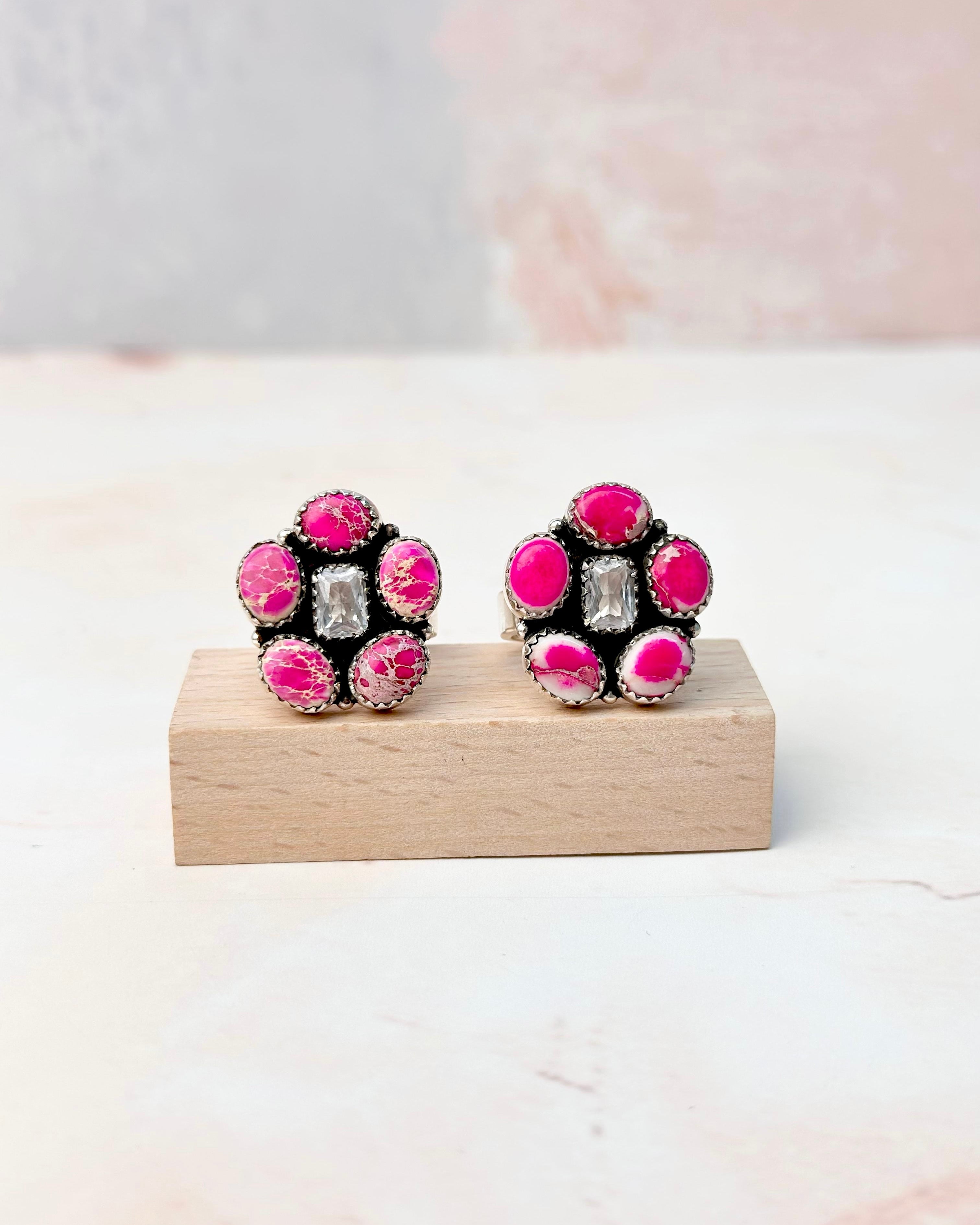 Desert Jasper Dainty Flower CZ Rings-Rings-Krush Kandy, Women's Online Fashion Boutique Located in Phoenix, Arizona (Scottsdale Area)