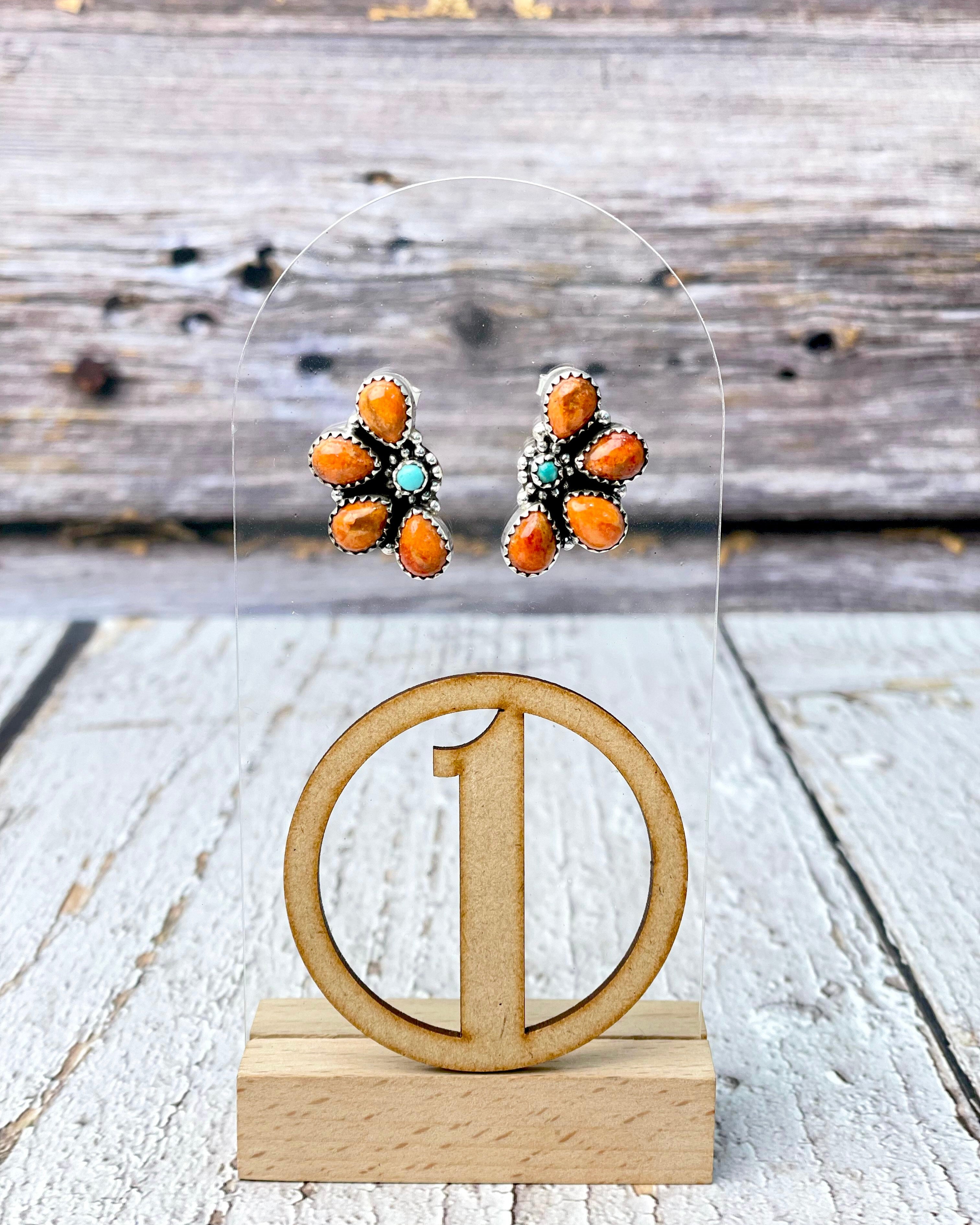 One Of A Kind Half Cluster Earrings-Earrings-Krush Kandy, Women's Online Fashion Boutique Located in Phoenix, Arizona (Scottsdale Area)