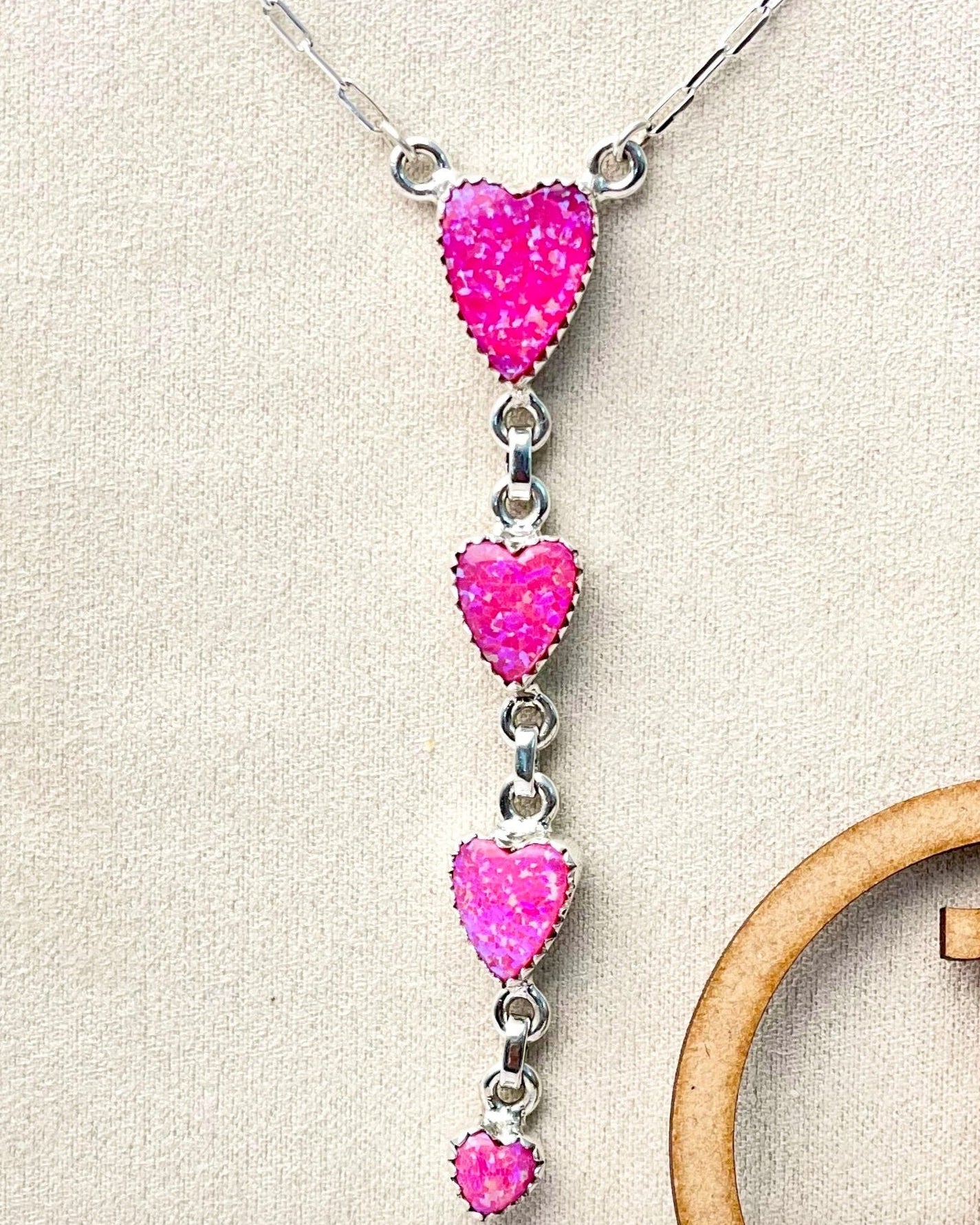 Heart Trail Stone Necklace-Necklaces-Krush Kandy, Women's Online Fashion Boutique Located in Phoenix, Arizona (Scottsdale Area)