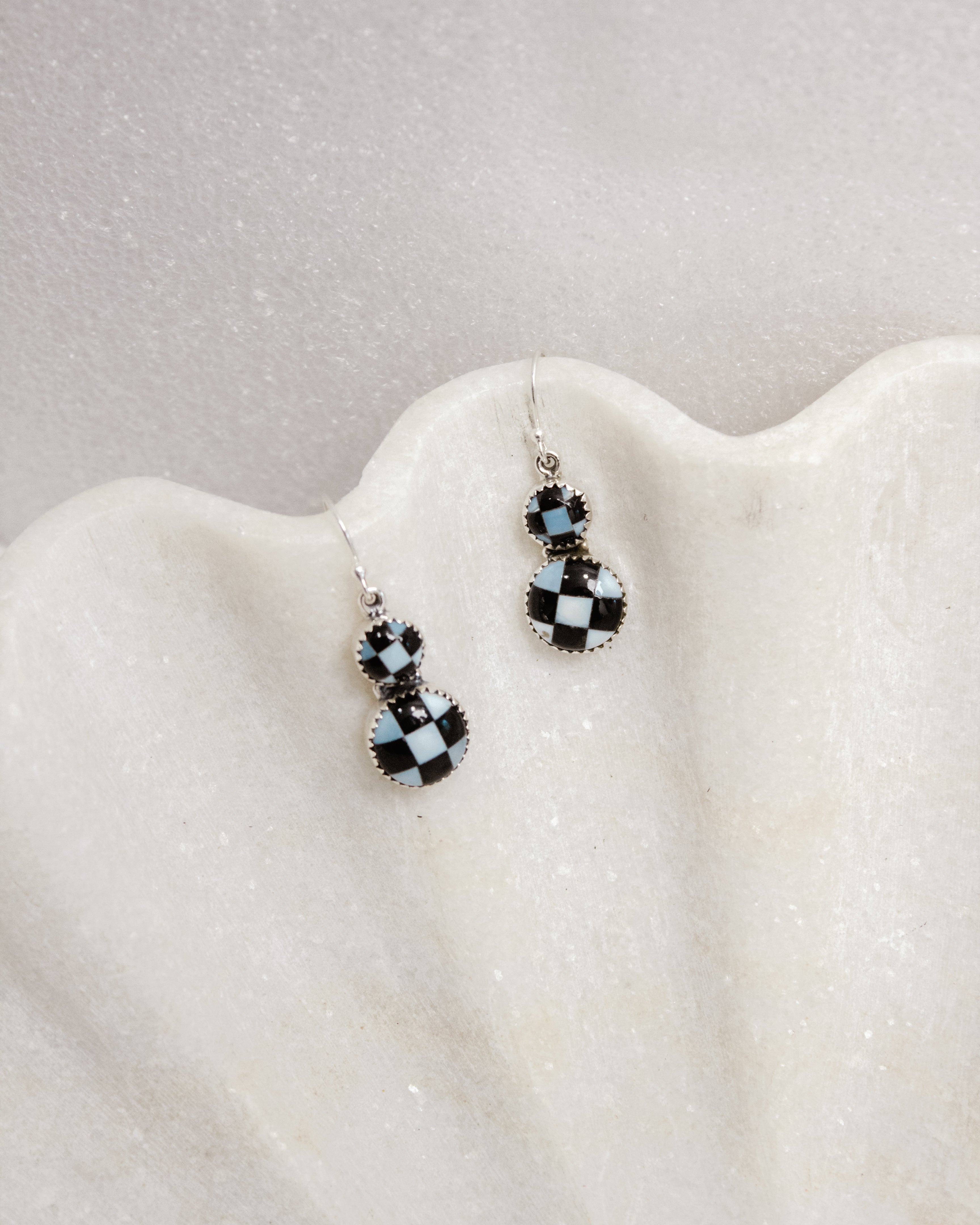 Mini Checkered Stone Drop Earrings | By KKB-Stud Earrings-Krush Kandy, Women's Online Fashion Boutique Located in Phoenix, Arizona (Scottsdale Area)