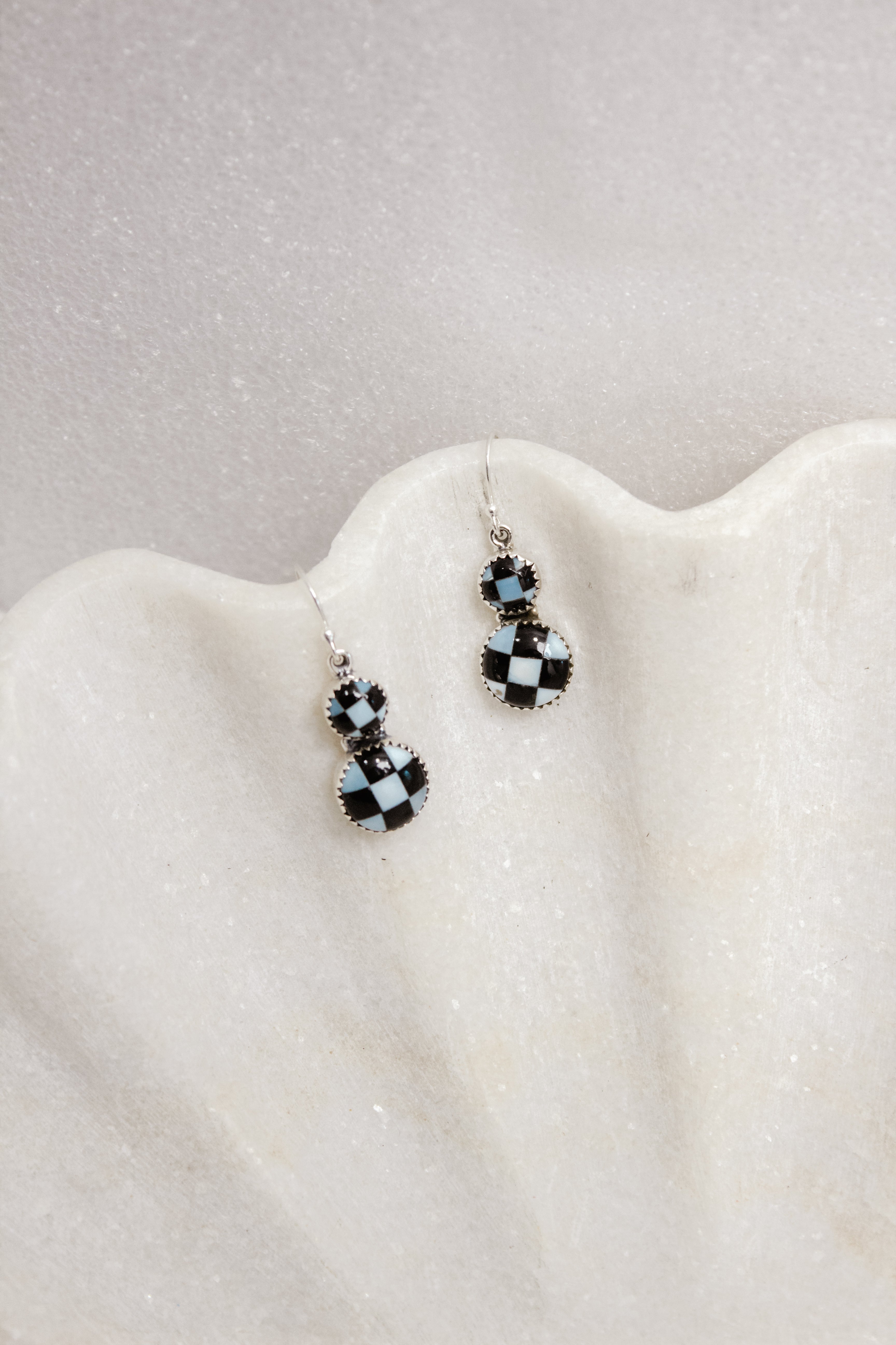 Mini Checkered Stone Drop Earrings | By KKB-Stud Earrings-Krush Kandy, Women's Online Fashion Boutique Located in Phoenix, Arizona (Scottsdale Area)