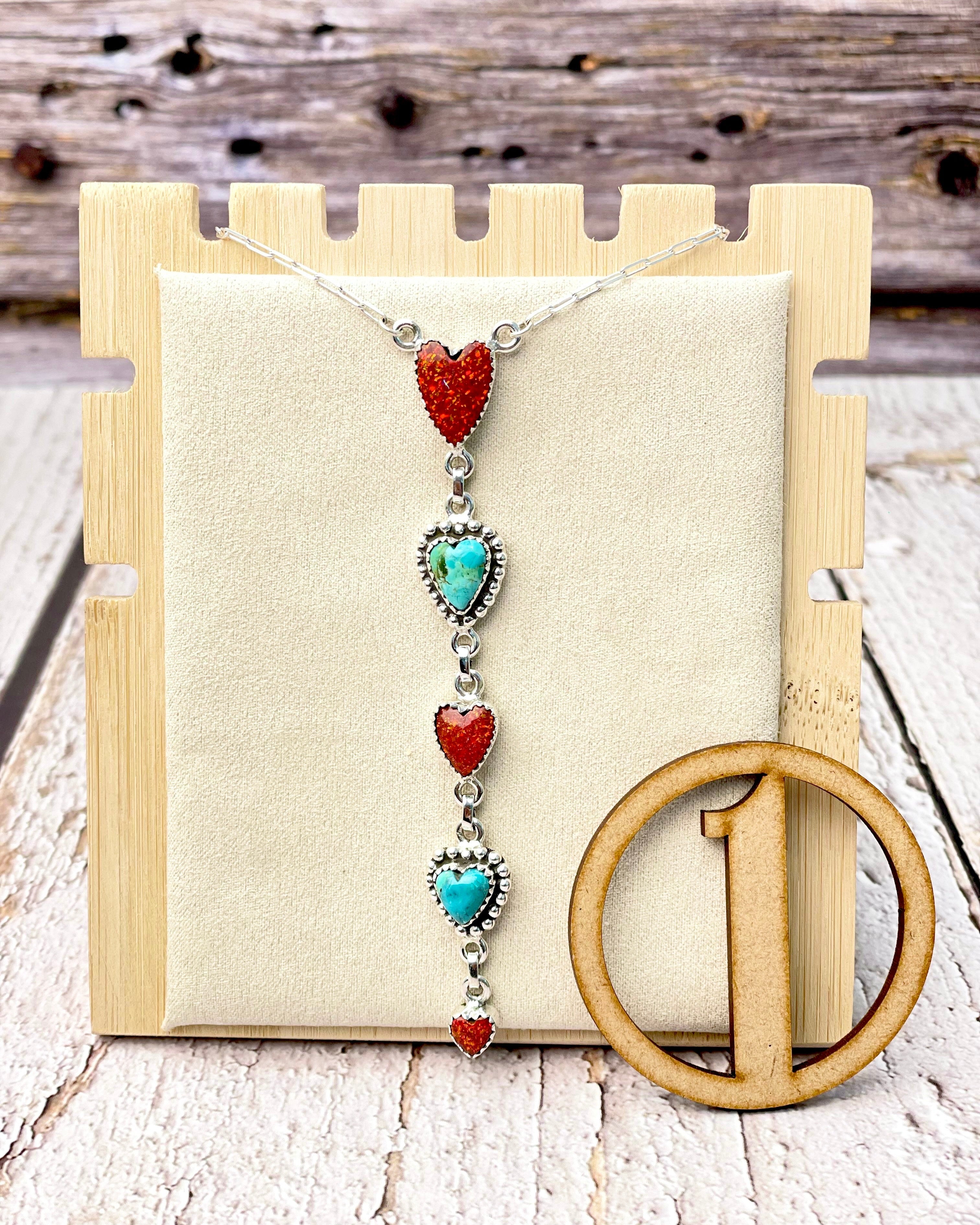 Multi Heart Lariat Necklace-Necklaces-Krush Kandy, Women's Online Fashion Boutique Located in Phoenix, Arizona (Scottsdale Area)