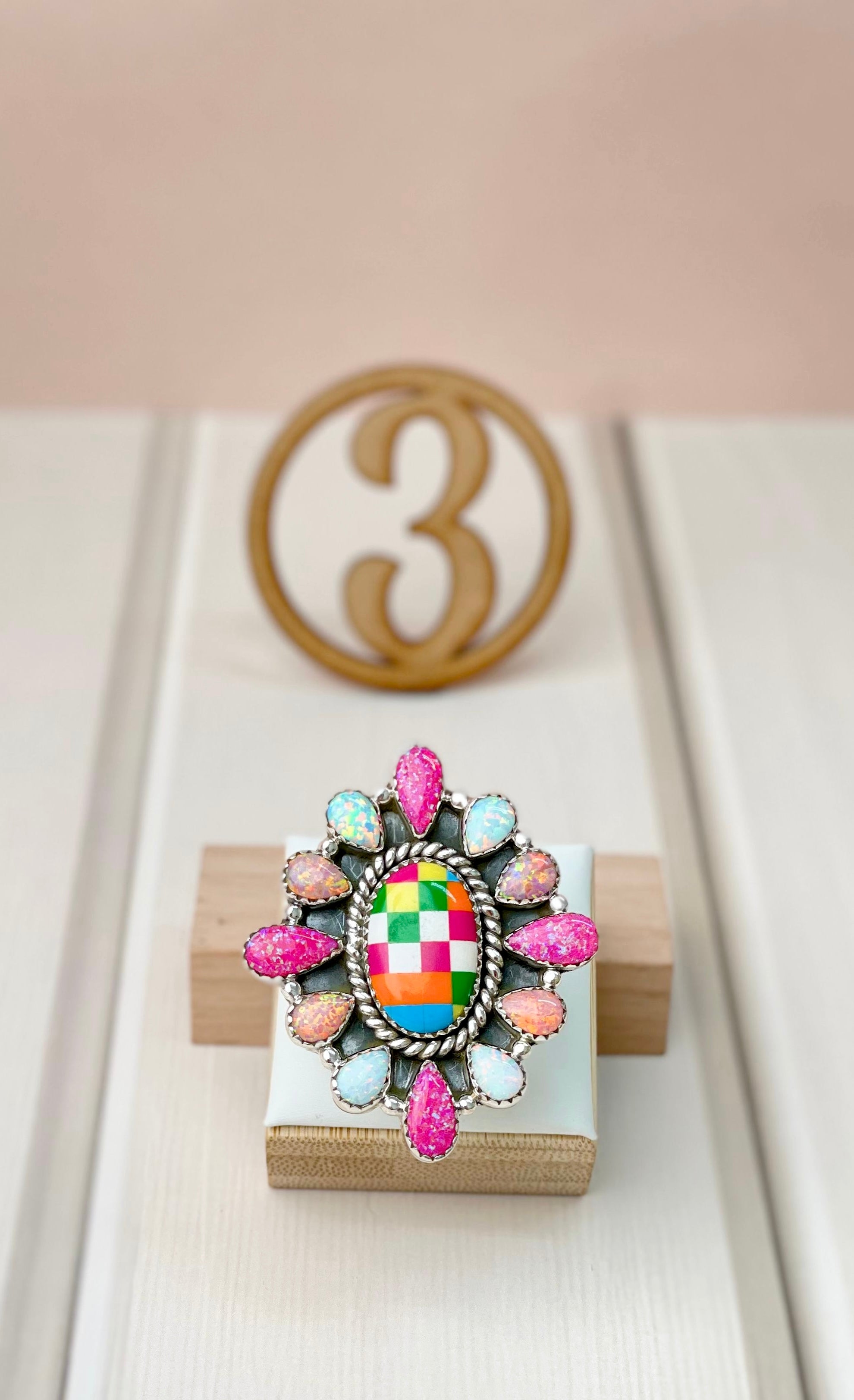 Summer Checkered Cluster Rings-Rings-Krush Kandy, Women's Online Fashion Boutique Located in Phoenix, Arizona (Scottsdale Area)