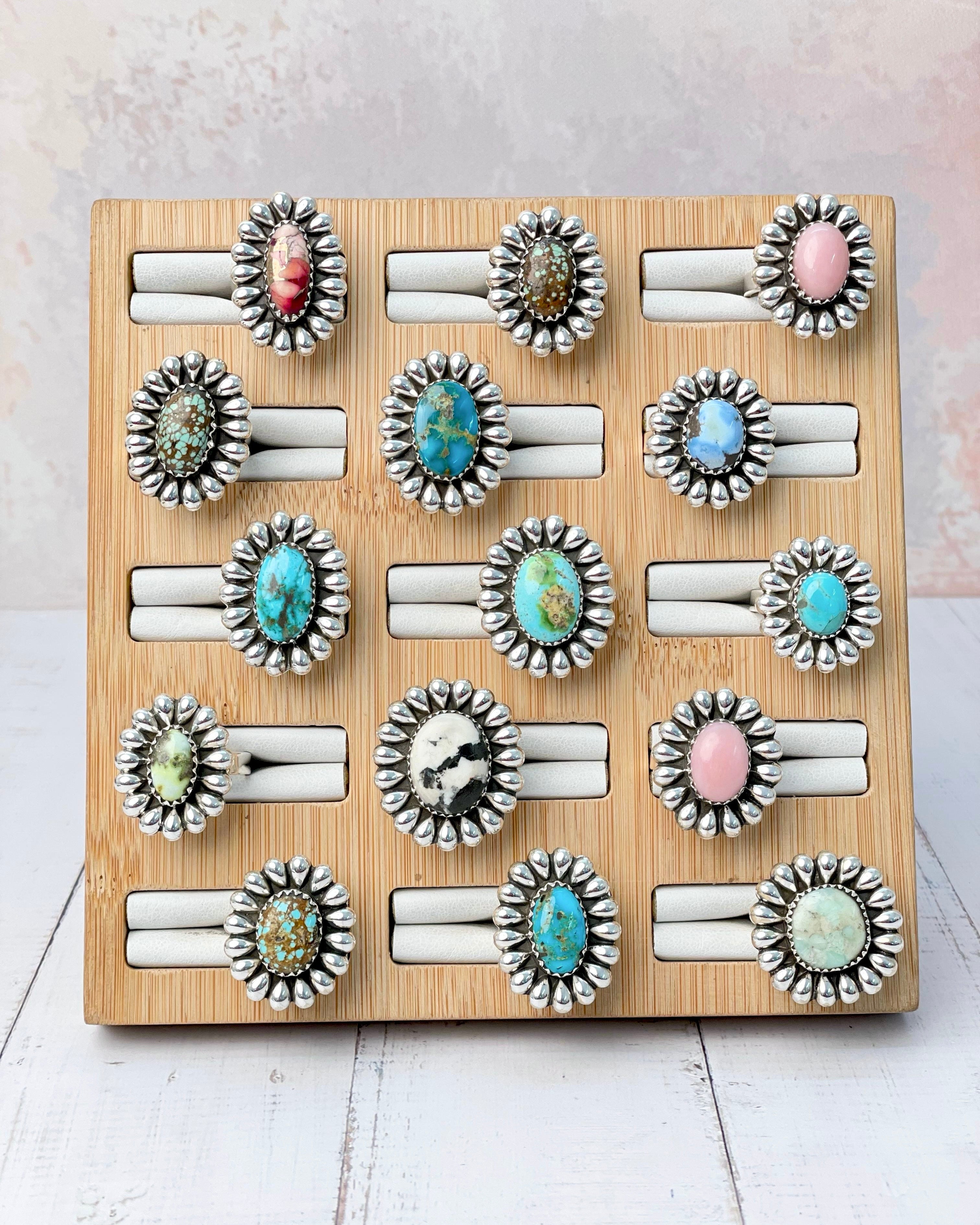 Single Stone Sterling Silver Sunflower Rings-Rings-Krush Kandy, Women's Online Fashion Boutique Located in Phoenix, Arizona (Scottsdale Area)