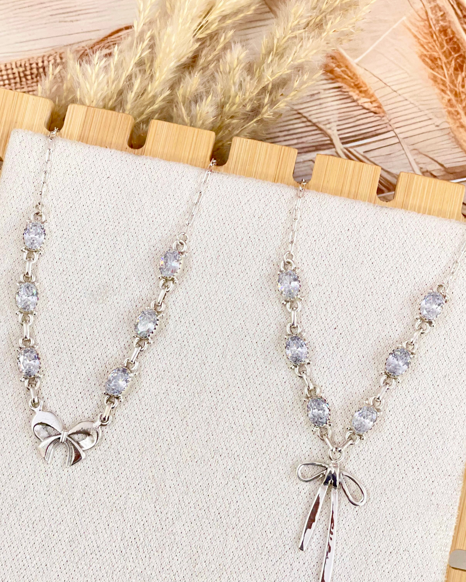 Perfect Match Crystal Bow Necklace-Necklaces-Krush Kandy, Women's Online Fashion Boutique Located in Phoenix, Arizona (Scottsdale Area)
