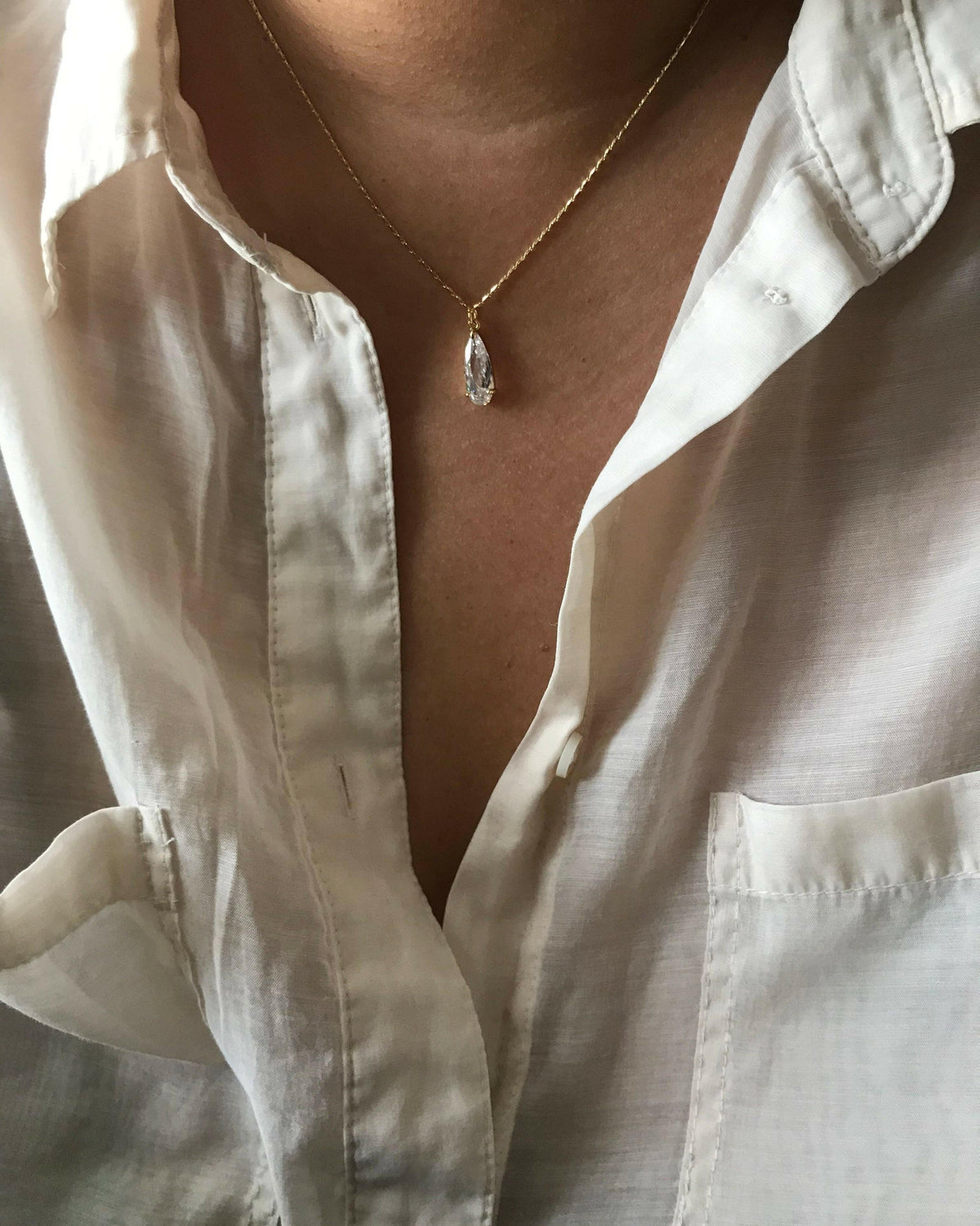 Crystal Teardrop Necklace-Necklace-Krush Kandy, Women's Online Fashion Boutique Located in Phoenix, Arizona (Scottsdale Area)