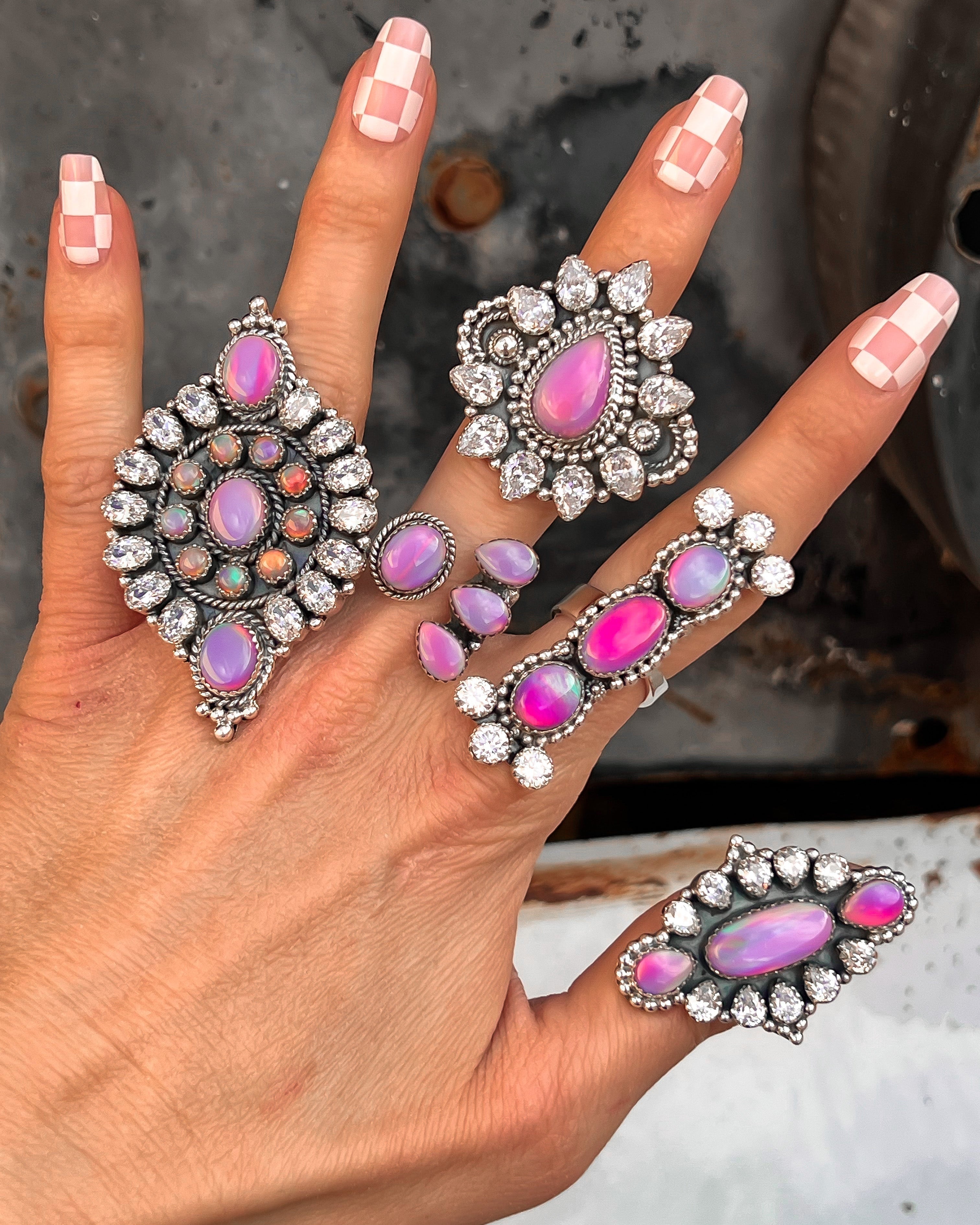 Krystal and Opal Cluster Rings PREORDER-Cluster Rings-Krush Kandy, Women's Online Fashion Boutique Located in Phoenix, Arizona (Scottsdale Area)