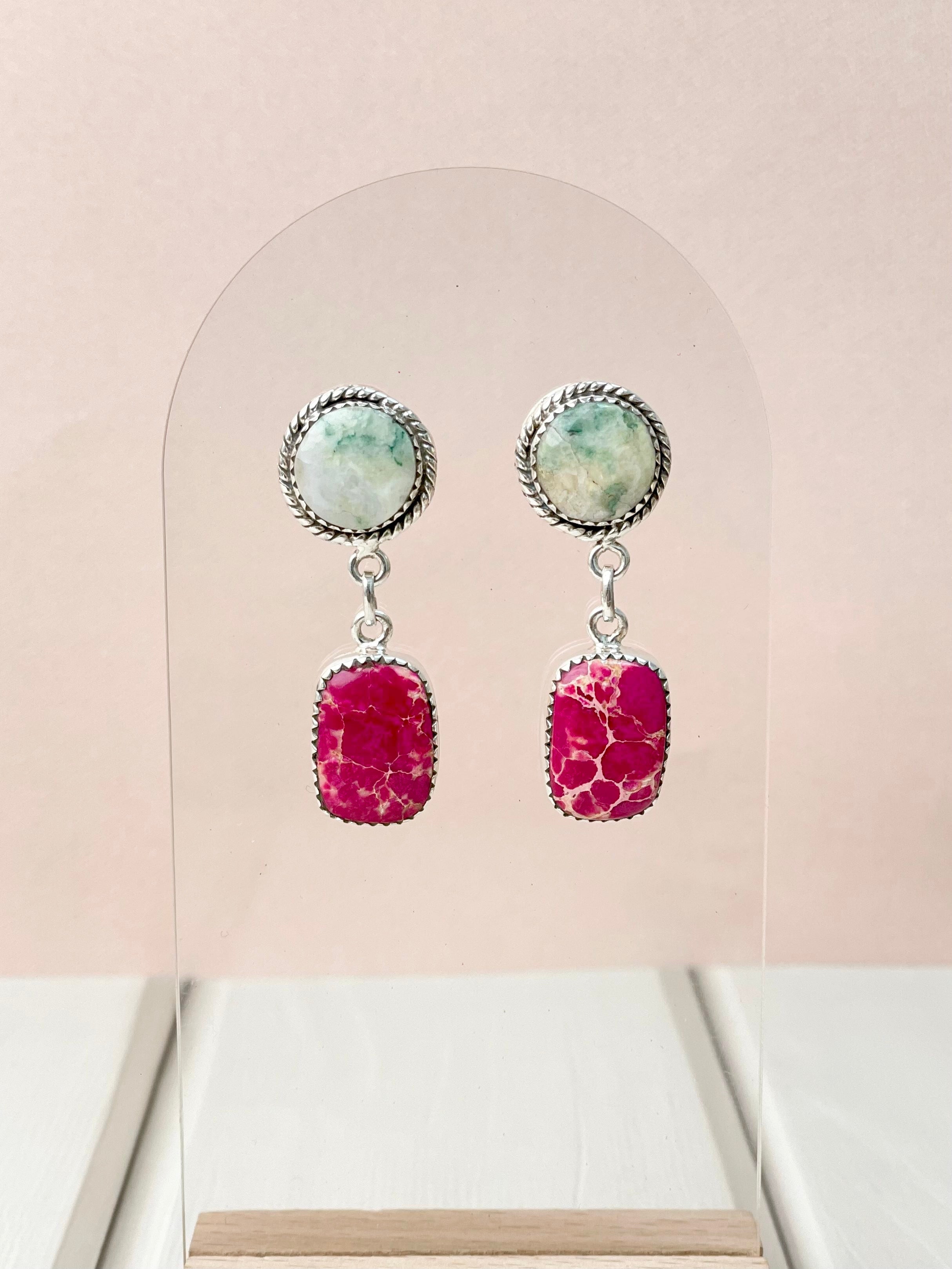 One of a Kind Desert Jasper Slab Earrings-Earrings-Krush Kandy, Women's Online Fashion Boutique Located in Phoenix, Arizona (Scottsdale Area)