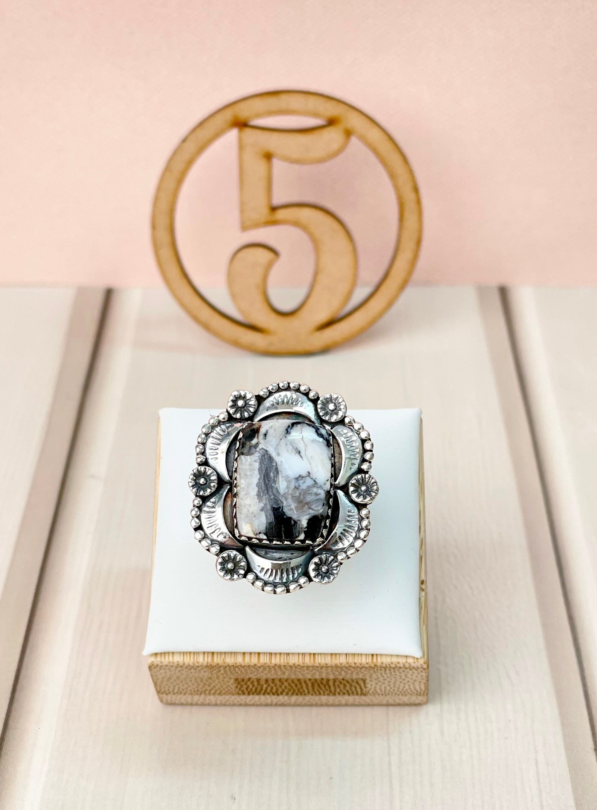 Moonlit Bloom Floral Boho Statement Ring-Rings-Krush Kandy, Women's Online Fashion Boutique Located in Phoenix, Arizona (Scottsdale Area)