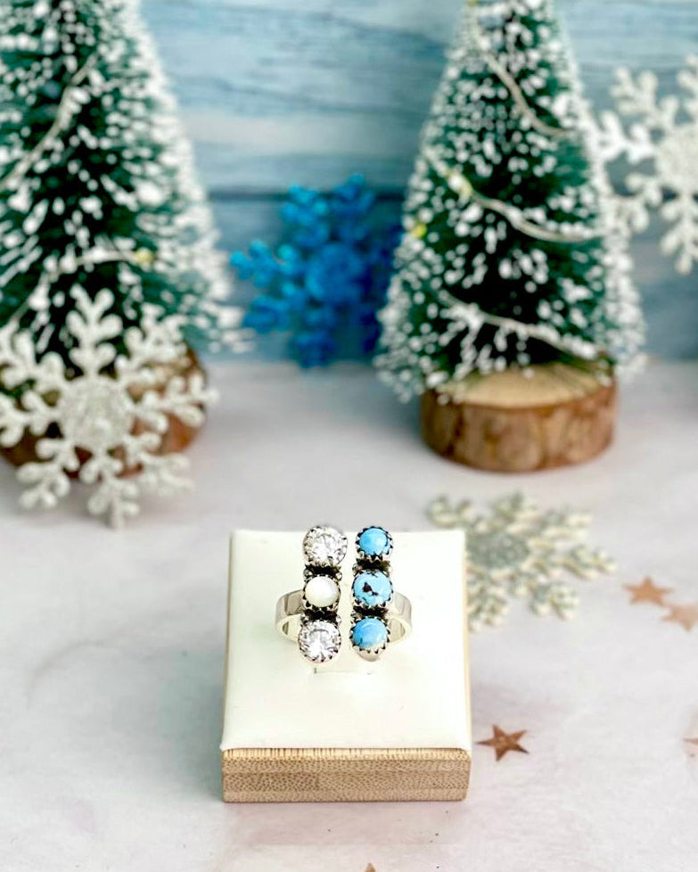 Golden Hills & White Shell Floating Ring-Rings-Krush Kandy, Women's Online Fashion Boutique Located in Phoenix, Arizona (Scottsdale Area)