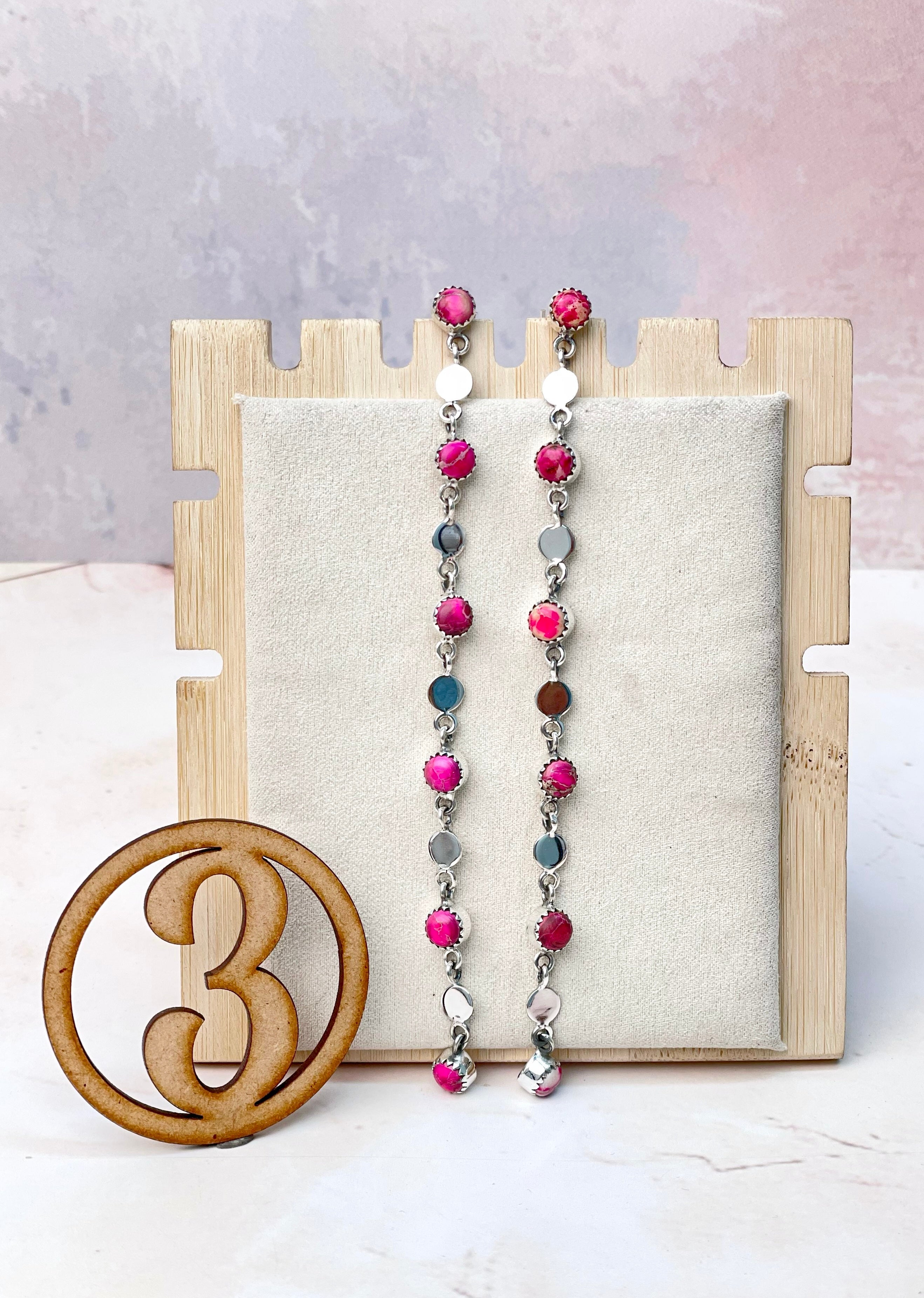 Desert Jasper Long Earrings-Earrings-Krush Kandy, Women's Online Fashion Boutique Located in Phoenix, Arizona (Scottsdale Area)