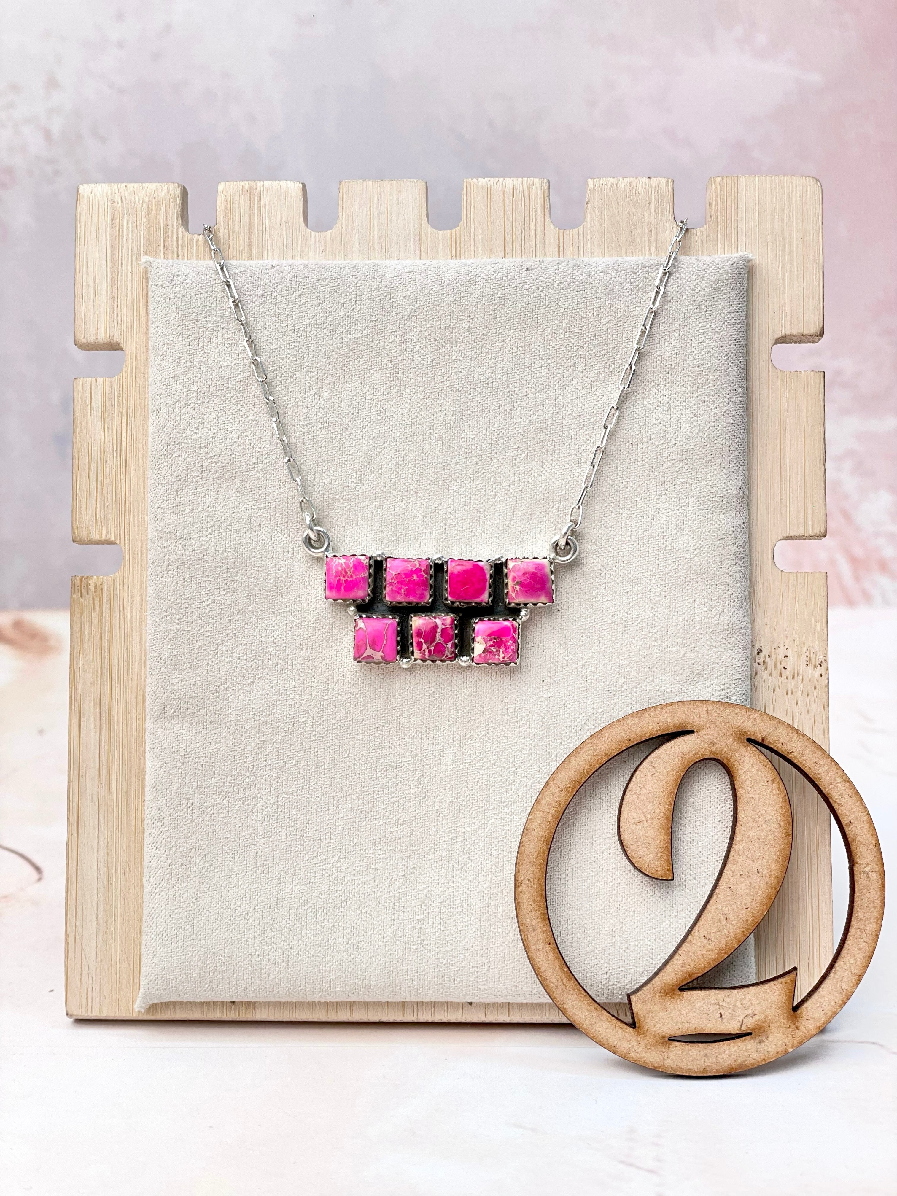 Desert Jasper Square Bar Necklace-Necklaces-Krush Kandy, Women's Online Fashion Boutique Located in Phoenix, Arizona (Scottsdale Area)