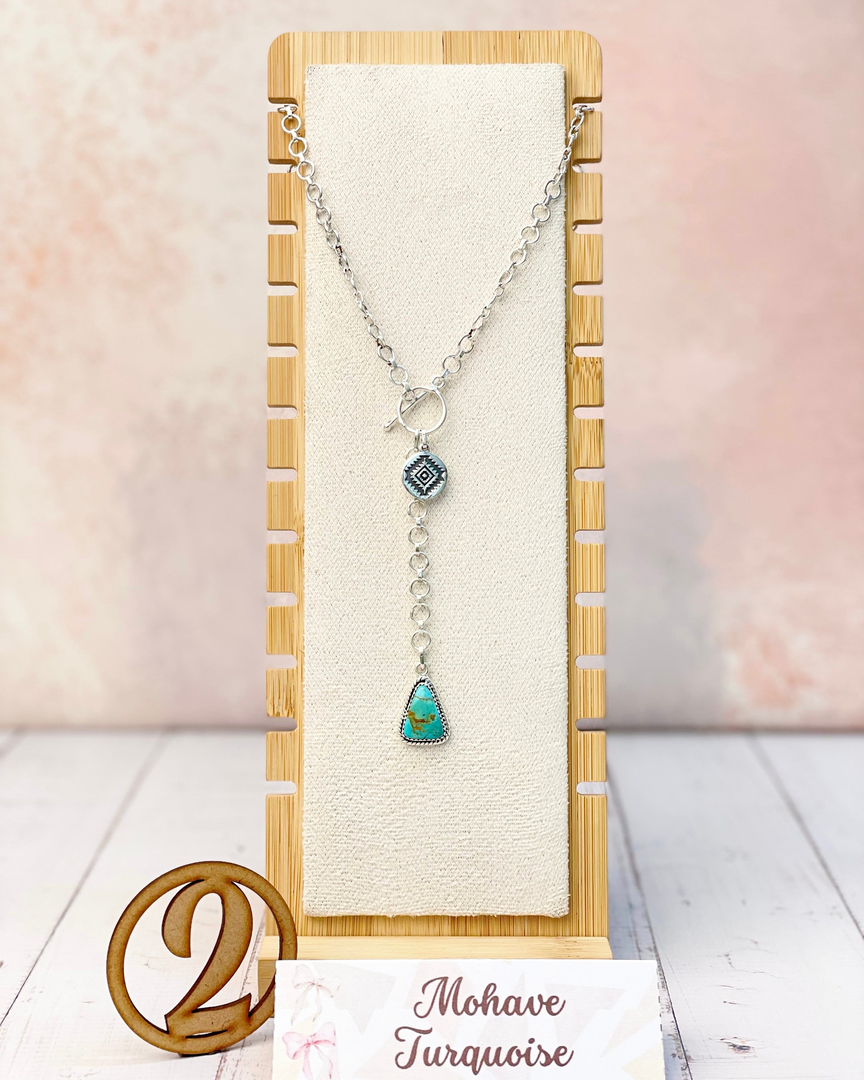 Ayla's Sterling Aztec Stone Drop Necklace-Necklaces-Krush Kandy, Women's Online Fashion Boutique Located in Phoenix, Arizona (Scottsdale Area)