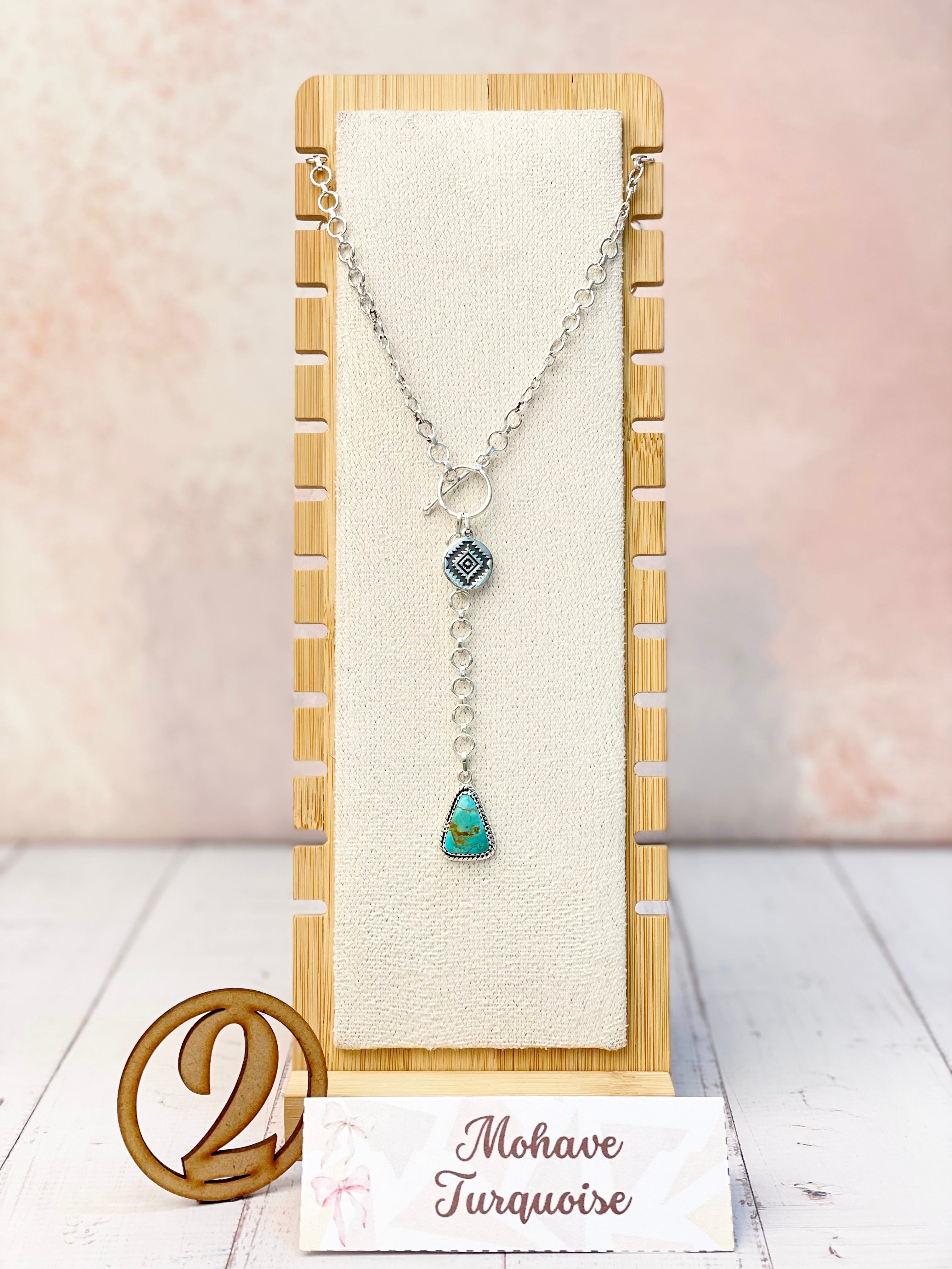 Ayla's Sterling Aztec Stone Drop Necklace-Necklaces-Krush Kandy, Women's Online Fashion Boutique Located in Phoenix, Arizona (Scottsdale Area)