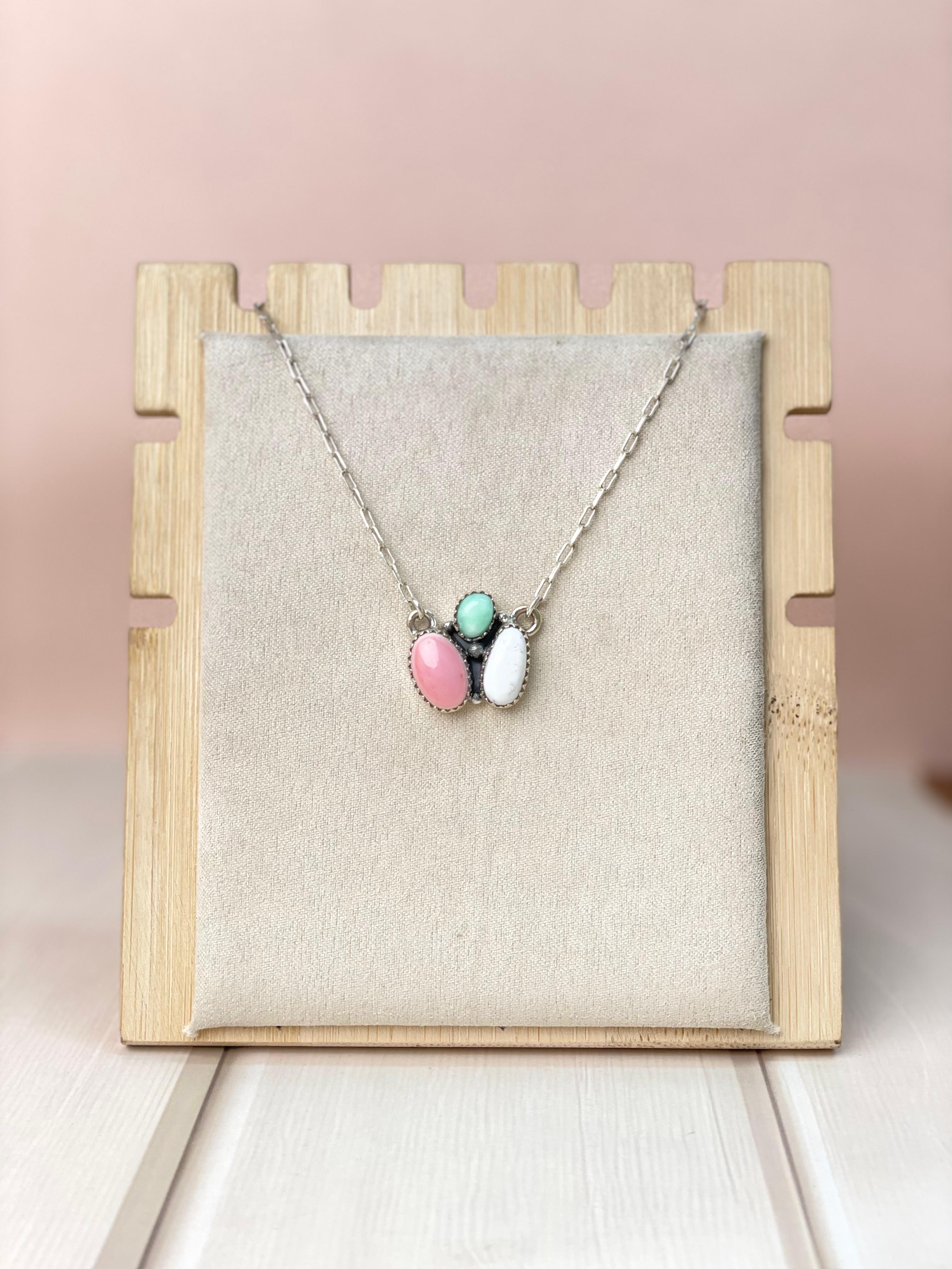 Paloma, Conch & White Buffalo 3 Stone Necklace-Necklaces-Krush Kandy, Women's Online Fashion Boutique Located in Phoenix, Arizona (Scottsdale Area)