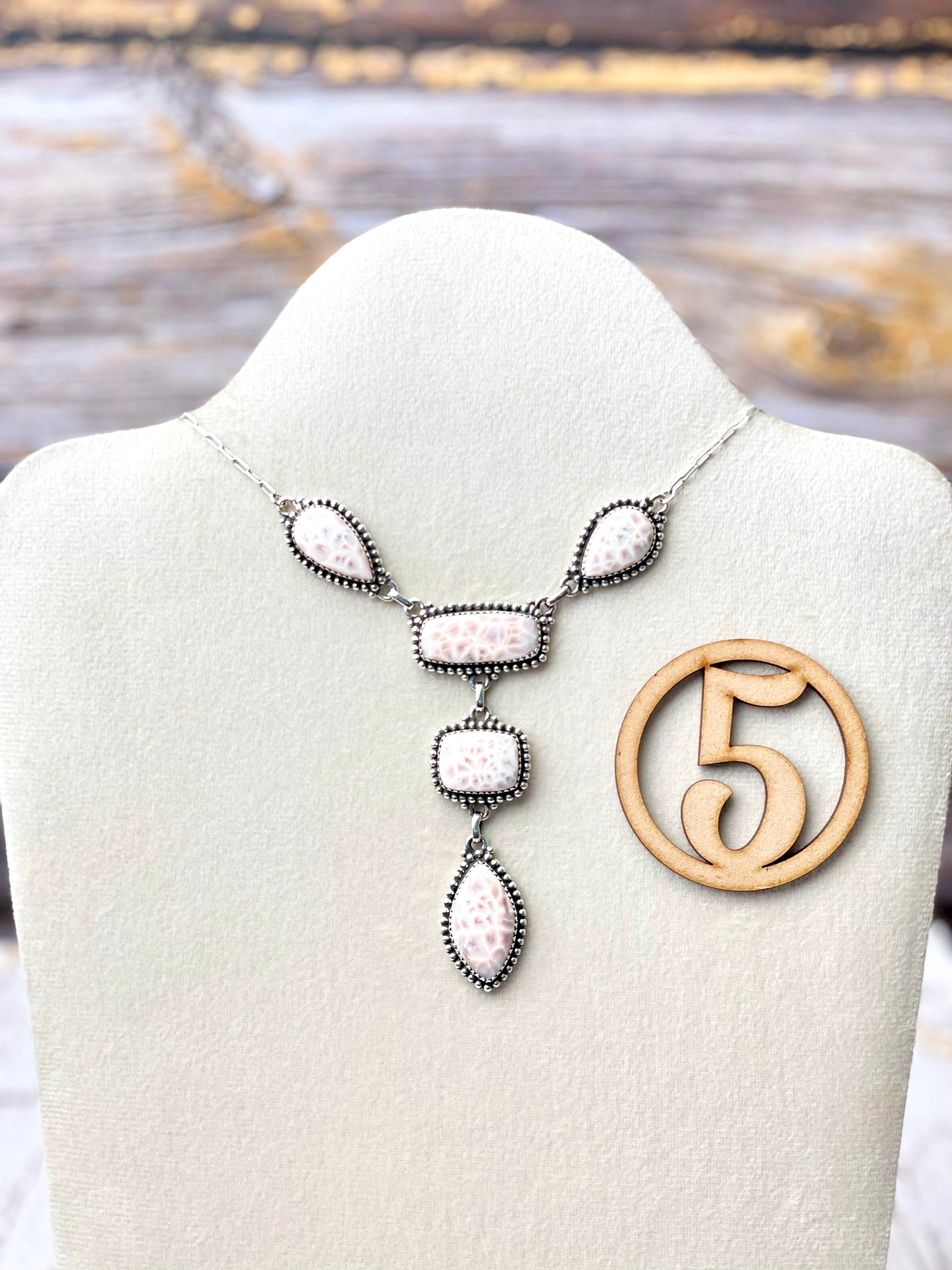 Pink Larimar Lariat Necklaces-Necklaces-Krush Kandy, Women's Online Fashion Boutique Located in Phoenix, Arizona (Scottsdale Area)