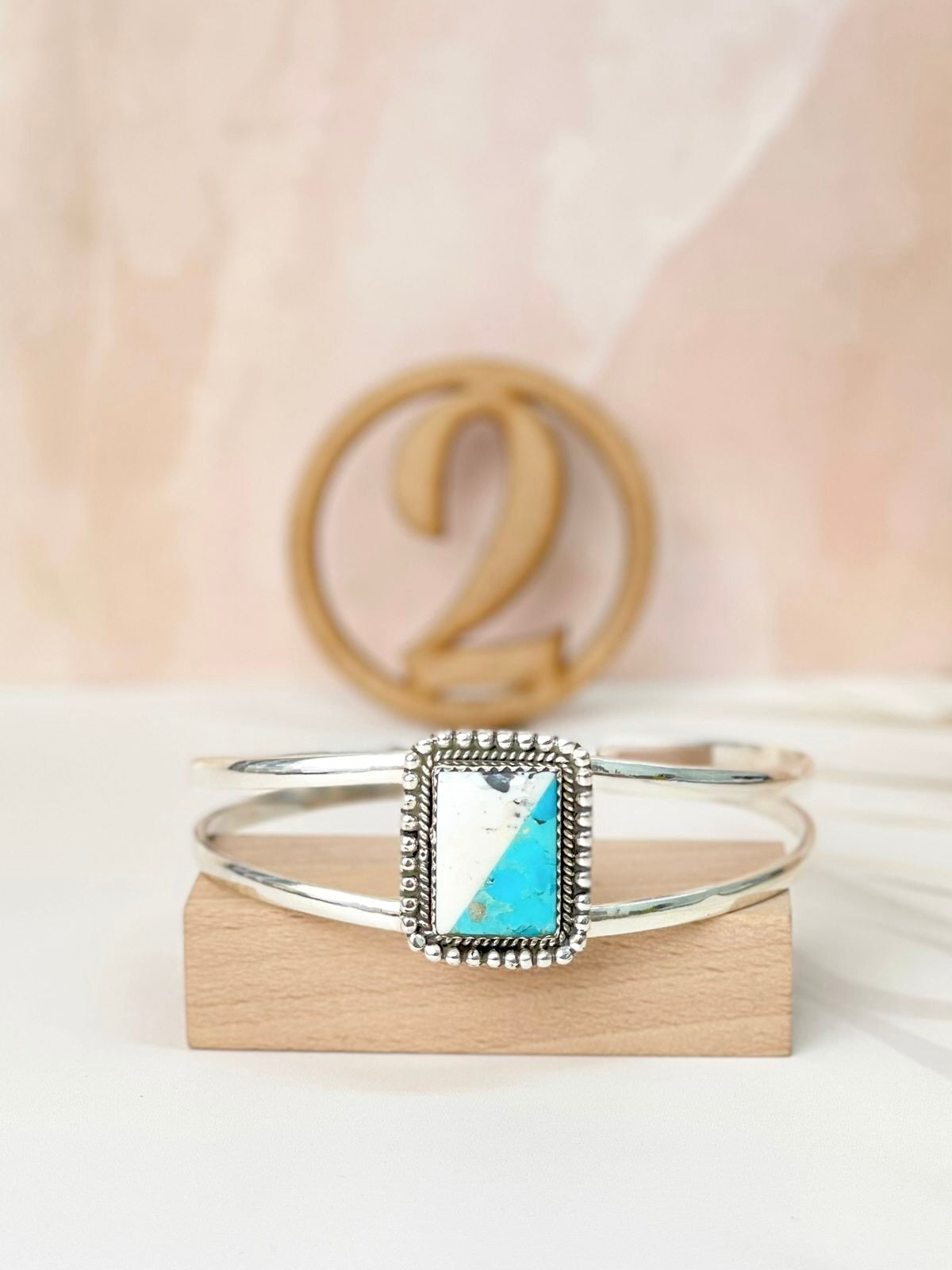 White Buffalo & Turquoise Slab Cuffs Bno. 8-Bracelets-Krush Kandy, Women's Online Fashion Boutique Located in Phoenix, Arizona (Scottsdale Area)