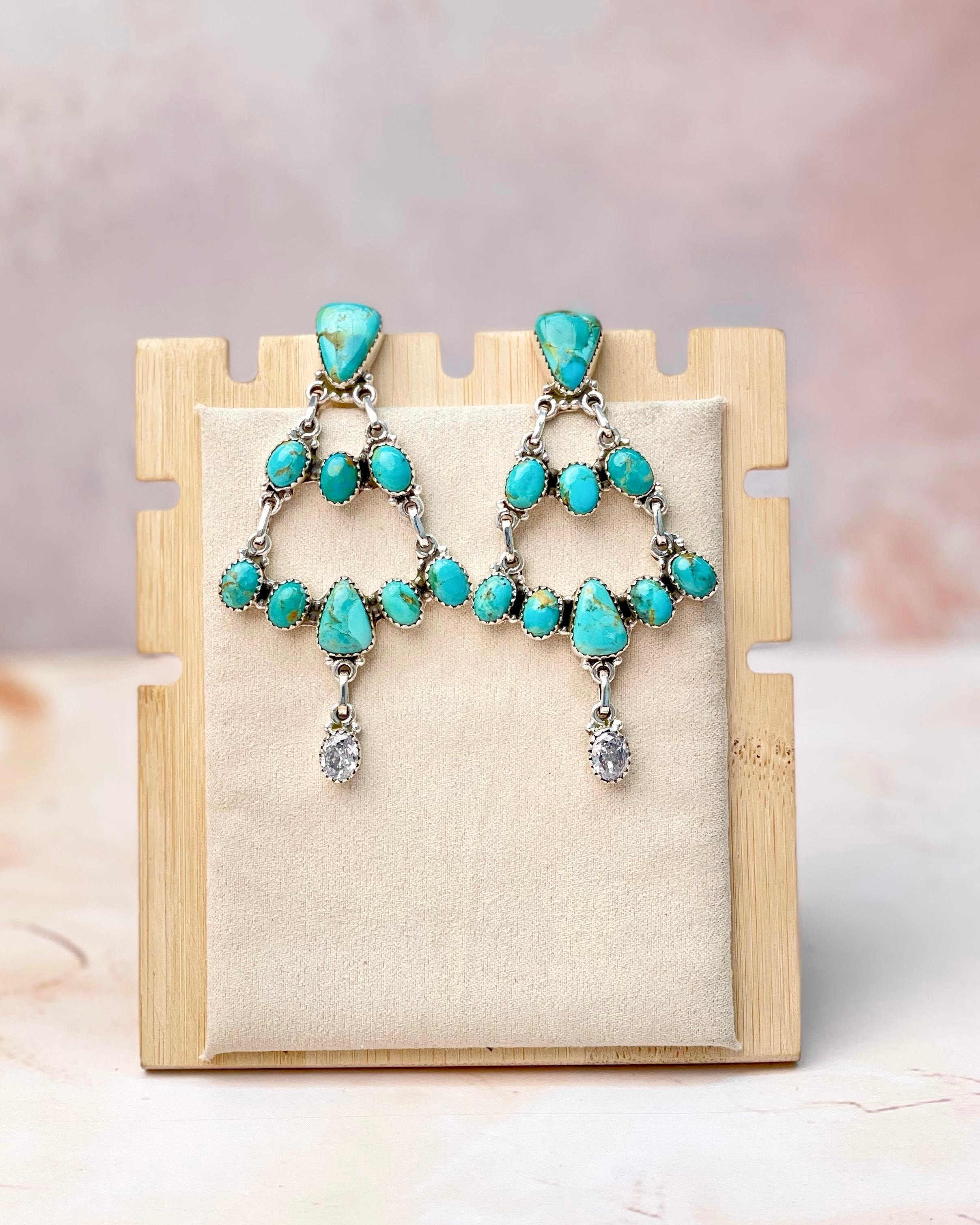 Wild West Glam Stone Drop White CZ Earrings MADE TO ORDER-Earrings-Krush Kandy, Women's Online Fashion Boutique Located in Phoenix, Arizona (Scottsdale Area)