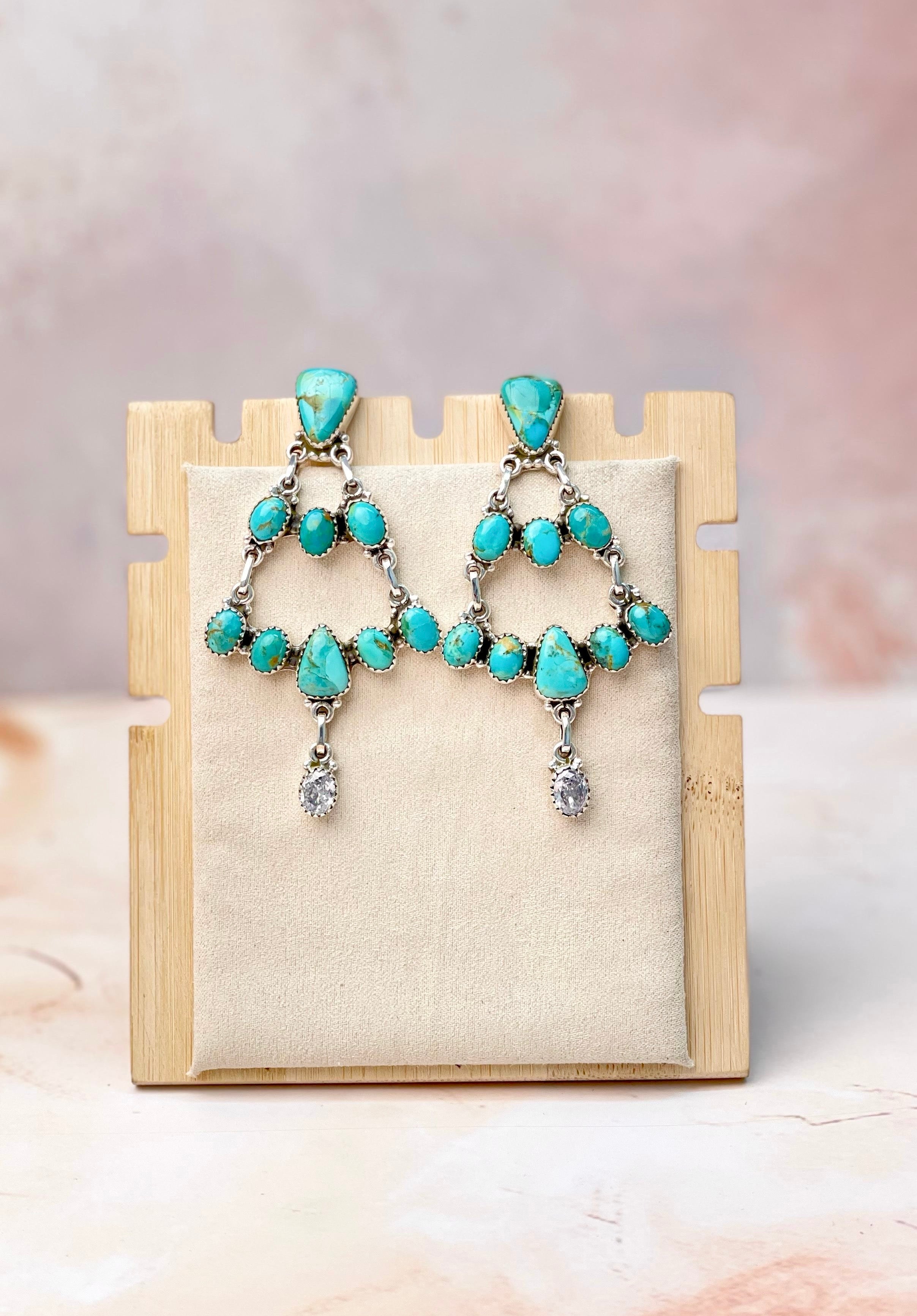 Wild West Glam Stone Drop White CZ Earrings MADE TO ORDER-Earrings-Krush Kandy, Women's Online Fashion Boutique Located in Phoenix, Arizona (Scottsdale Area)