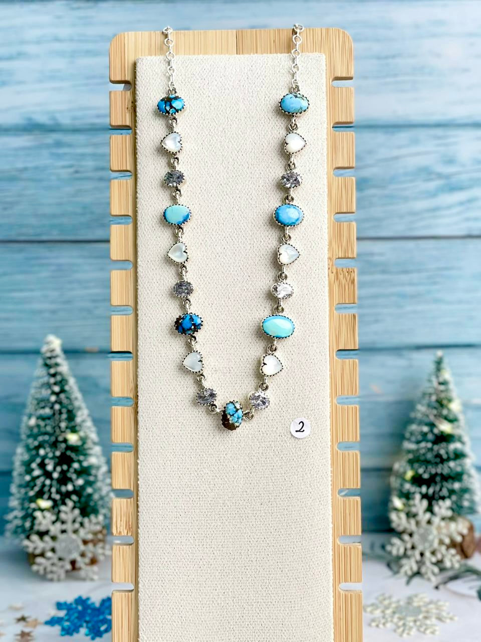 Snowdrift Hearts White Shell, Golden Hills & Crystal Necklace-Necklaces-Krush Kandy, Women's Online Fashion Boutique Located in Phoenix, Arizona (Scottsdale Area)