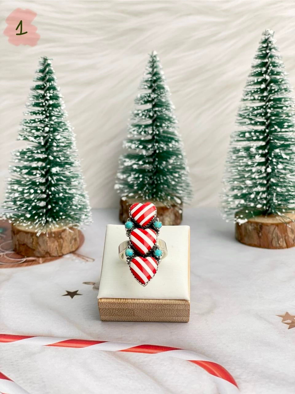 Holly Jolly Red & White Christmas Rings-Rings-Krush Kandy, Women's Online Fashion Boutique Located in Phoenix, Arizona (Scottsdale Area)