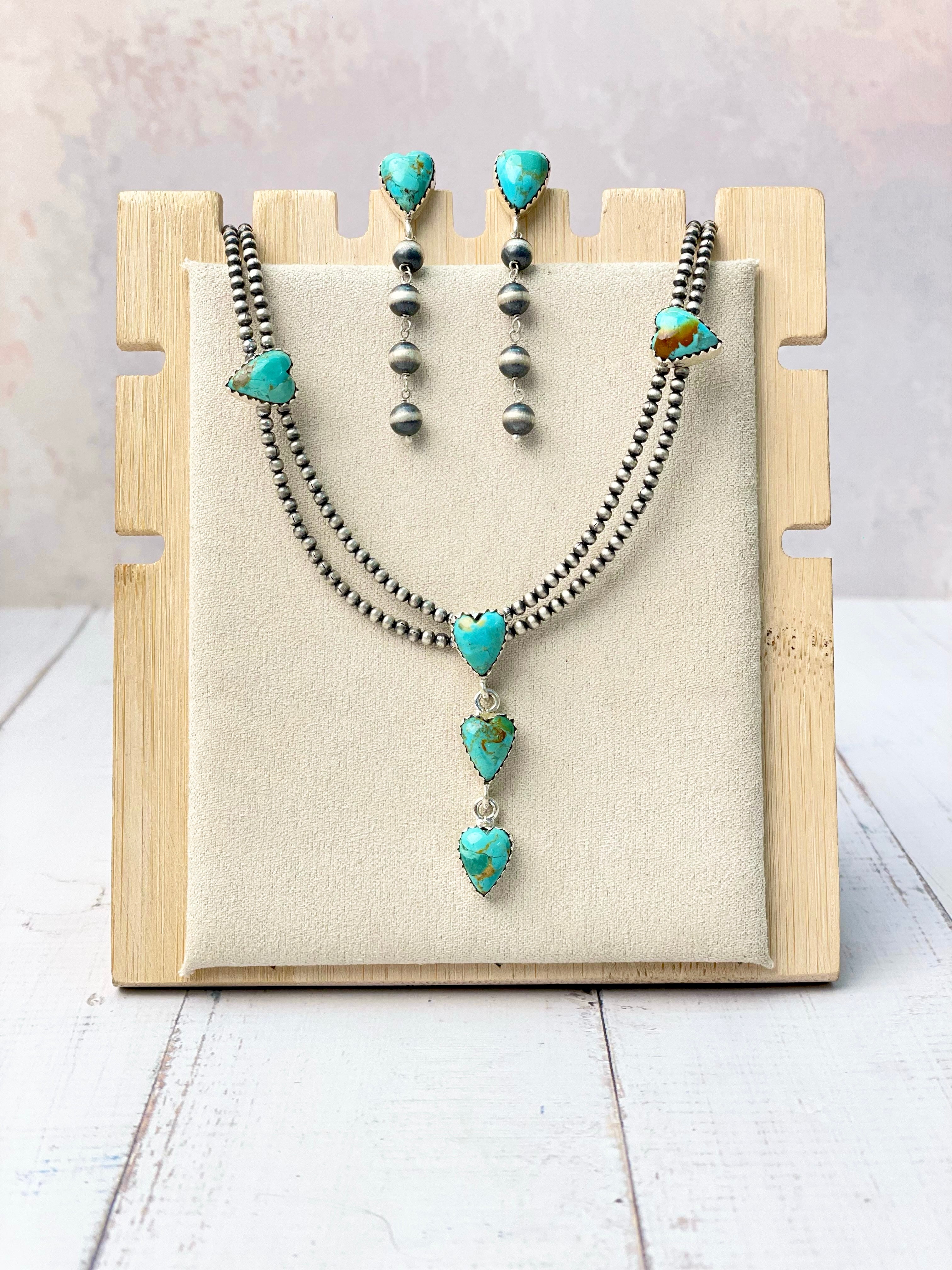 Heart On The Line Desert Pearl Necklace & Earrings Set-Necklaces-Krush Kandy, Women's Online Fashion Boutique Located in Phoenix, Arizona (Scottsdale Area)