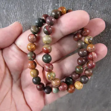 8mm Red Creek Jasper Beaded Stretch Bracelet-Chain Bracelets-Krush Kandy, Women's Online Fashion Boutique Located in Phoenix, Arizona (Scottsdale Area)