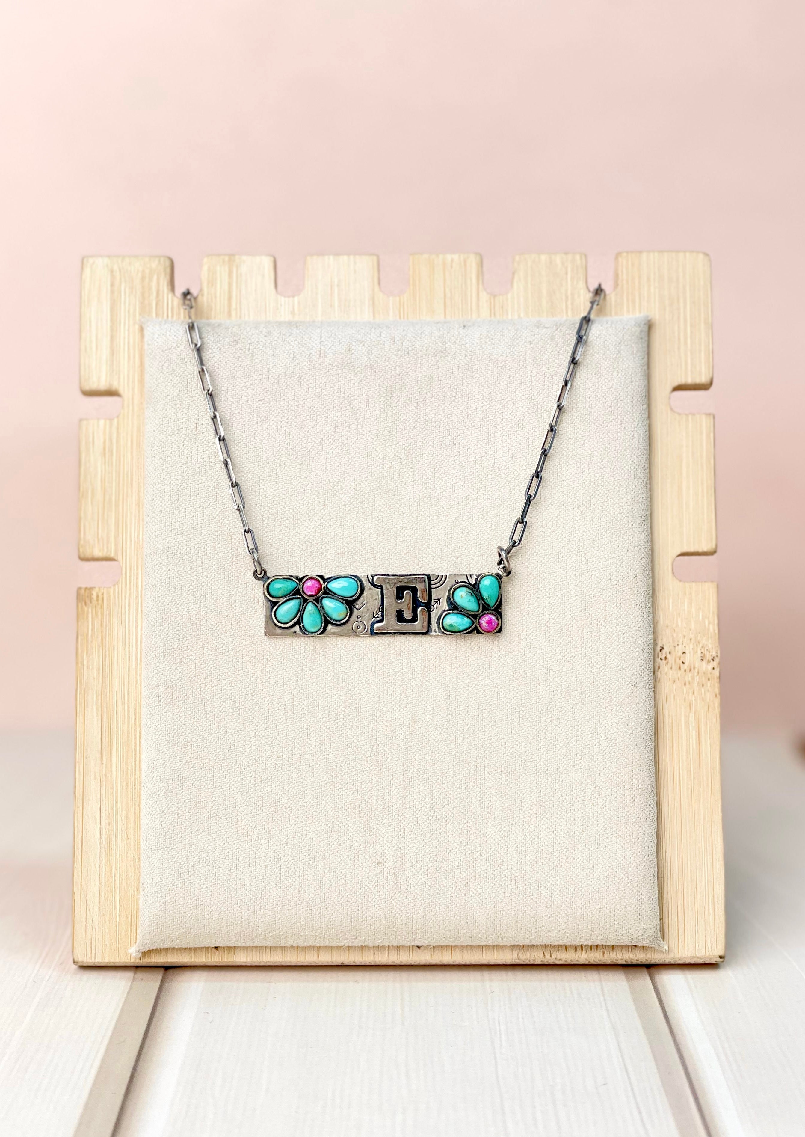 Initial Boho Daisy Bar Chain Necklace - MADE TO ORDER-Chain Necklaces-Krush Kandy, Women's Online Fashion Boutique Located in Phoenix, Arizona (Scottsdale Area)