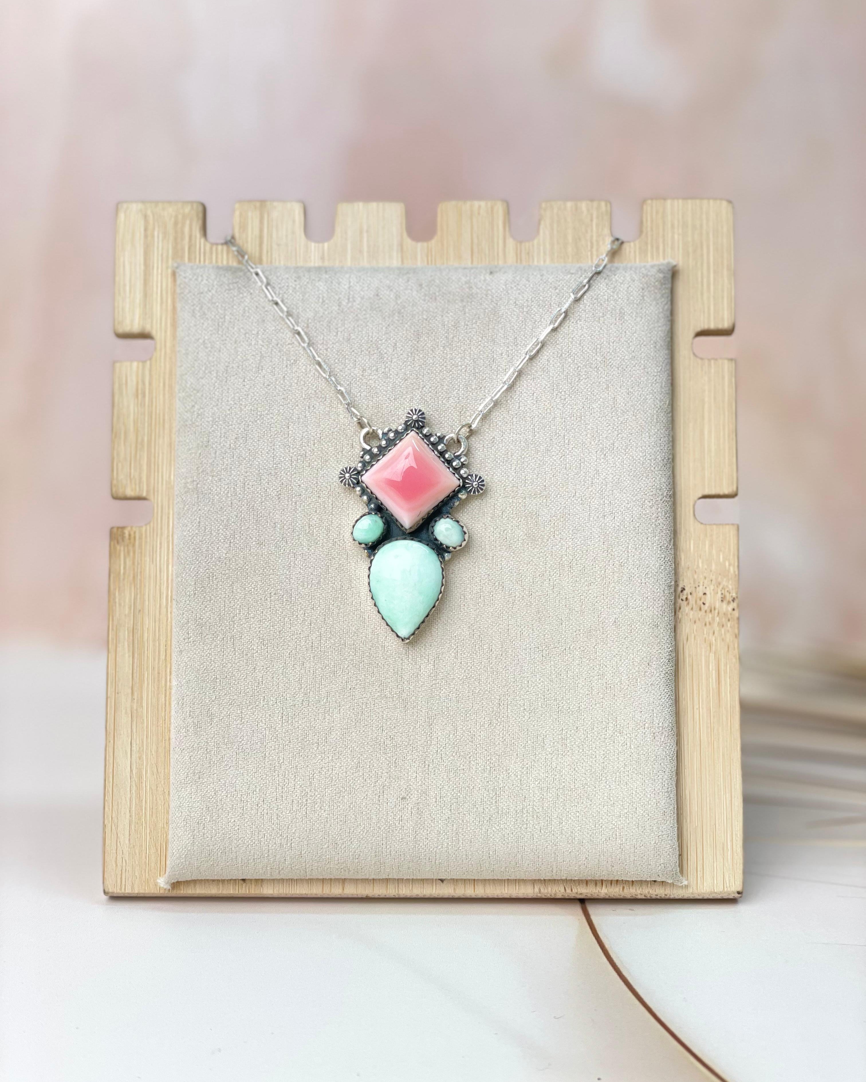 Paloma & Conch Square Cluster Necklace-Necklaces-Krush Kandy, Women's Online Fashion Boutique Located in Phoenix, Arizona (Scottsdale Area)